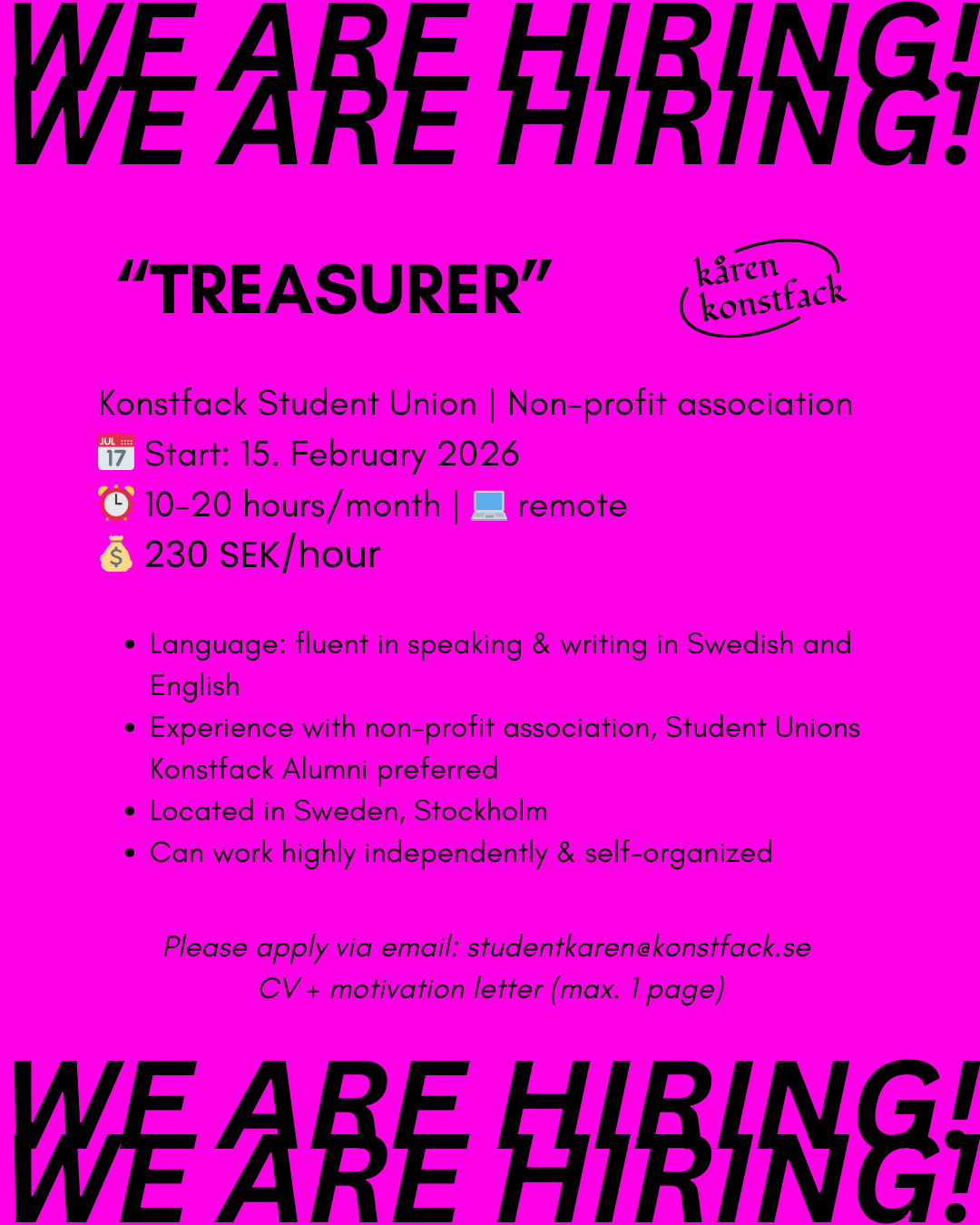 Hiring a Treasurer!