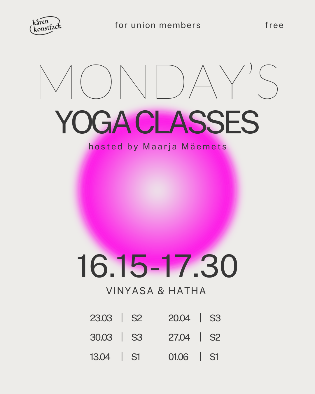 🧘🏼Free Kåren Yoga classes ✨