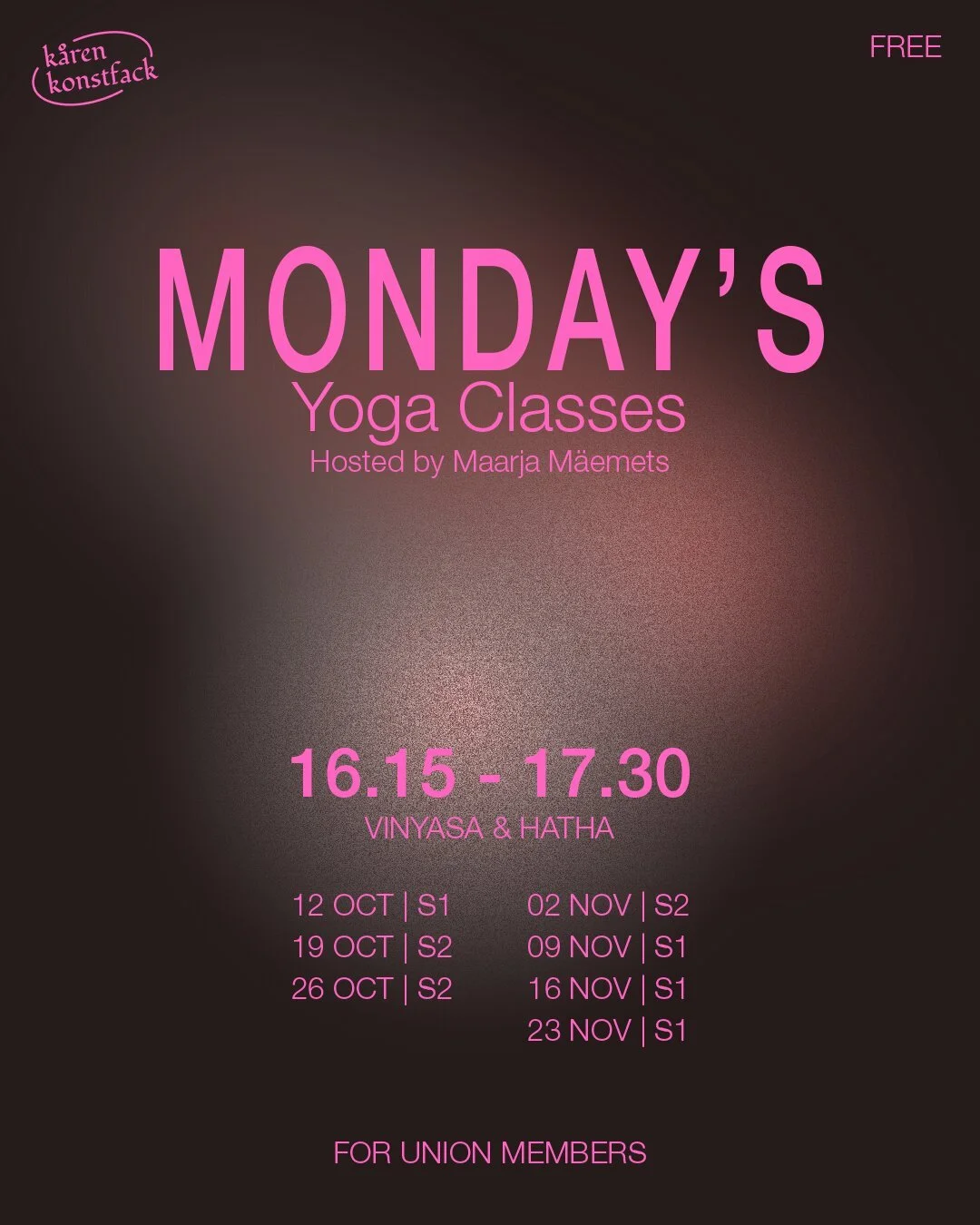 🧘🏼FREE KÅREN YOGA CLASSES HAVE RETURNED!!!