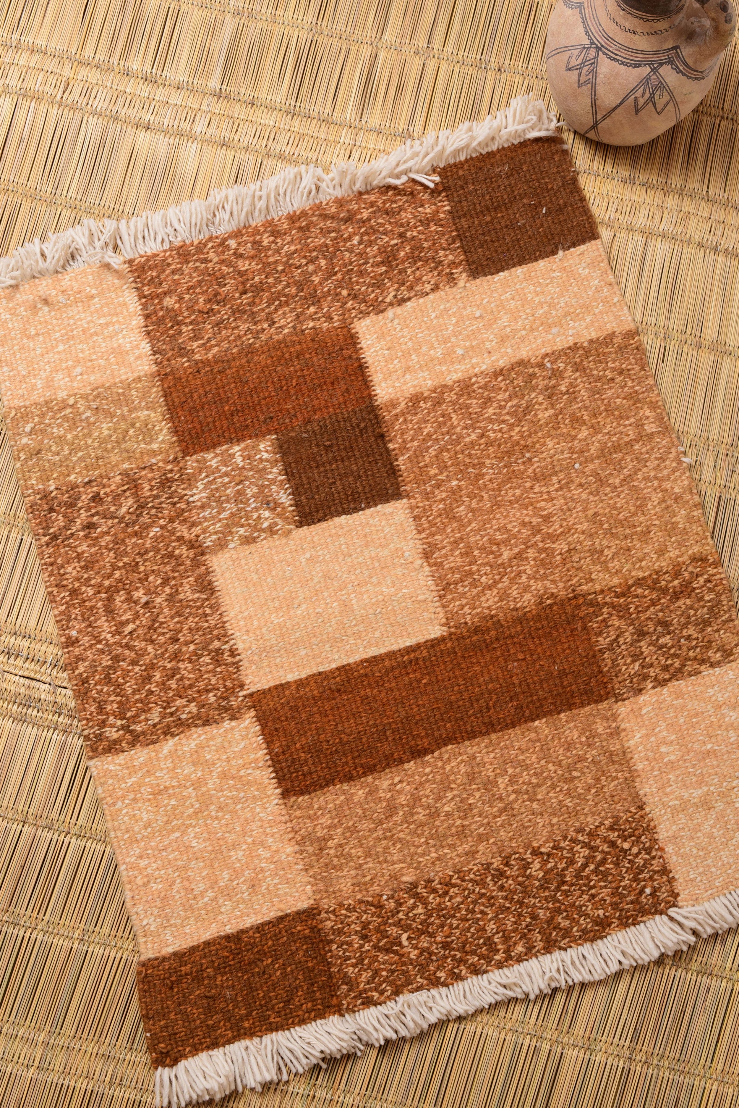 Moroccan eco-friendly, sustainable and toxic free rug handwoven with henna-dyed wool