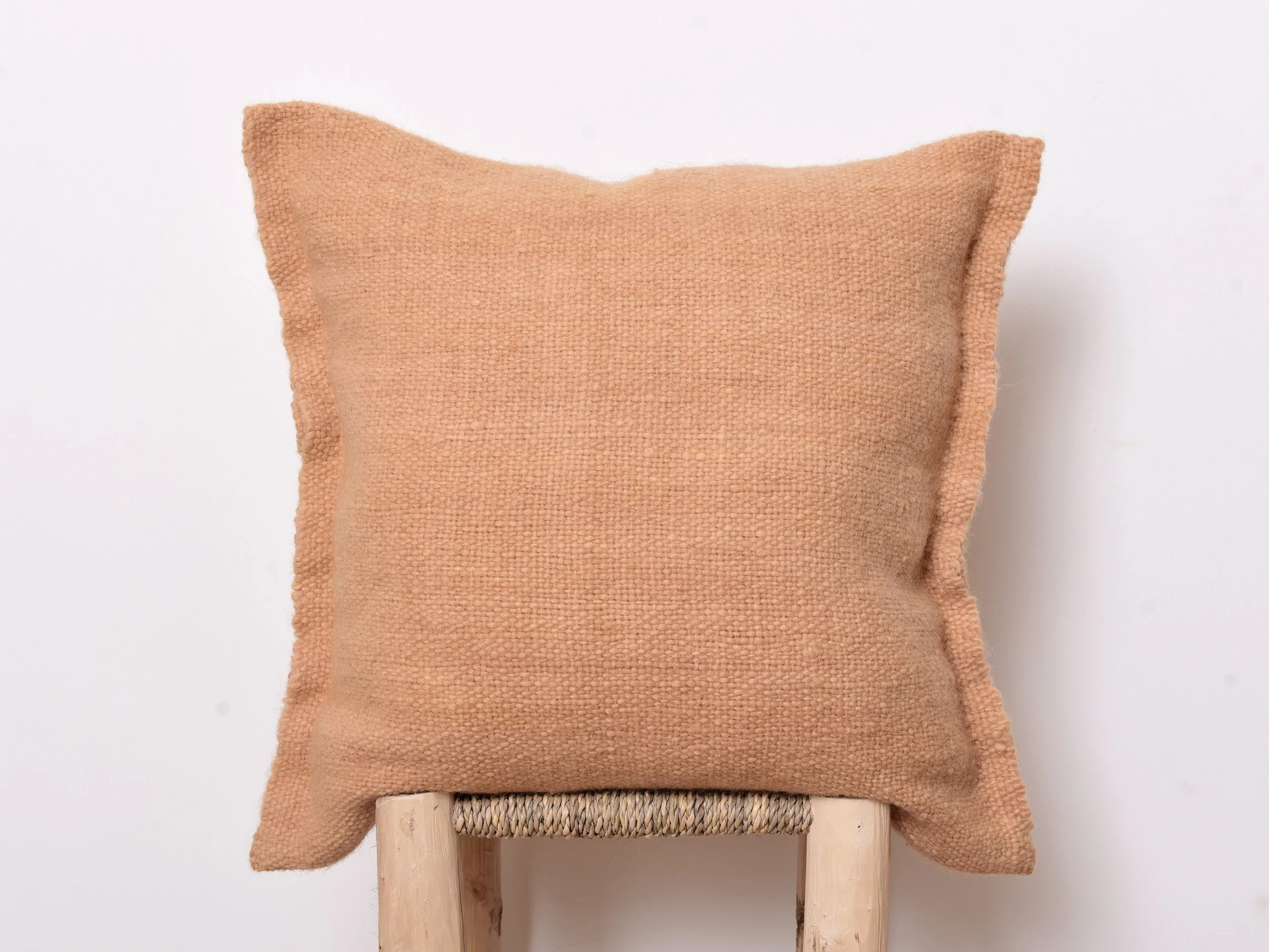Moroccan eco-friendly cushion, sustainable and toxic free pillow, handwoven with henna-dyed wool