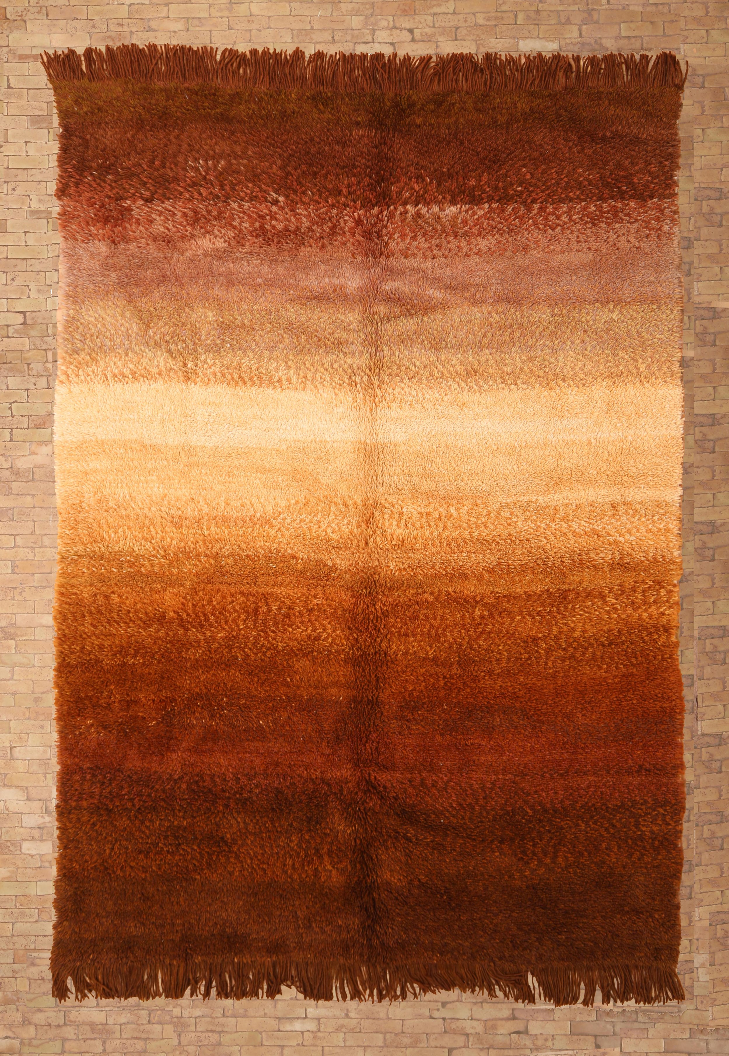 Moroccan eco-friendly, sustainable and toxic free rug handwoven with henna-dyed wool
