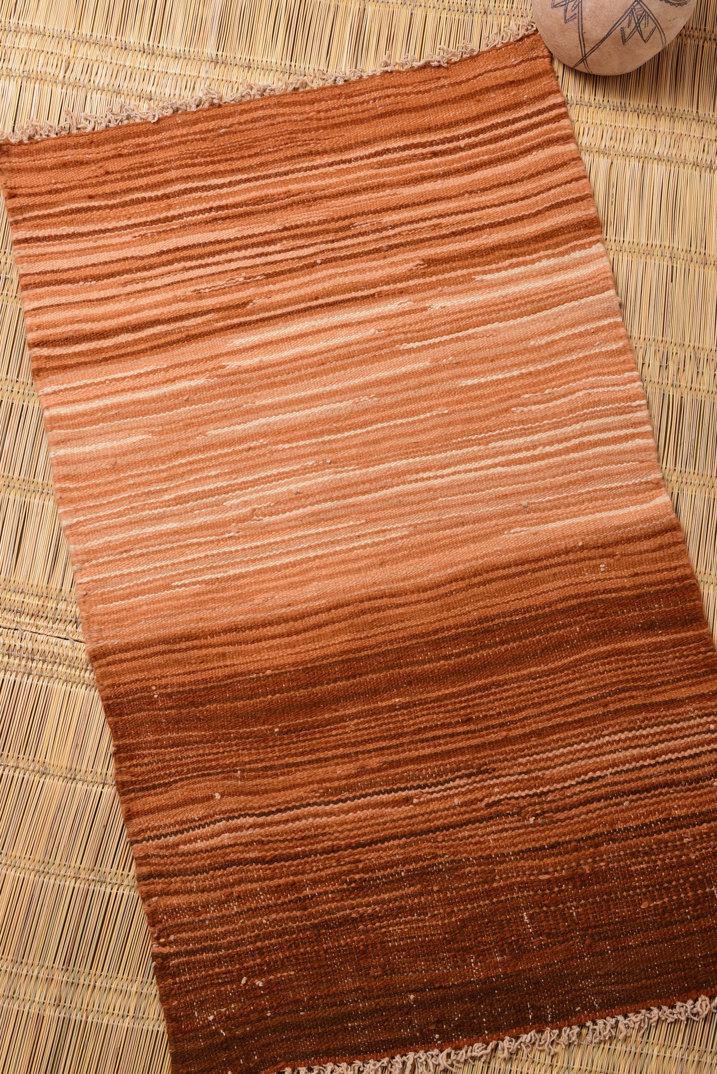 Moroccan eco-friendly, sustainable and toxic free rug handwoven with henna-dyed wool