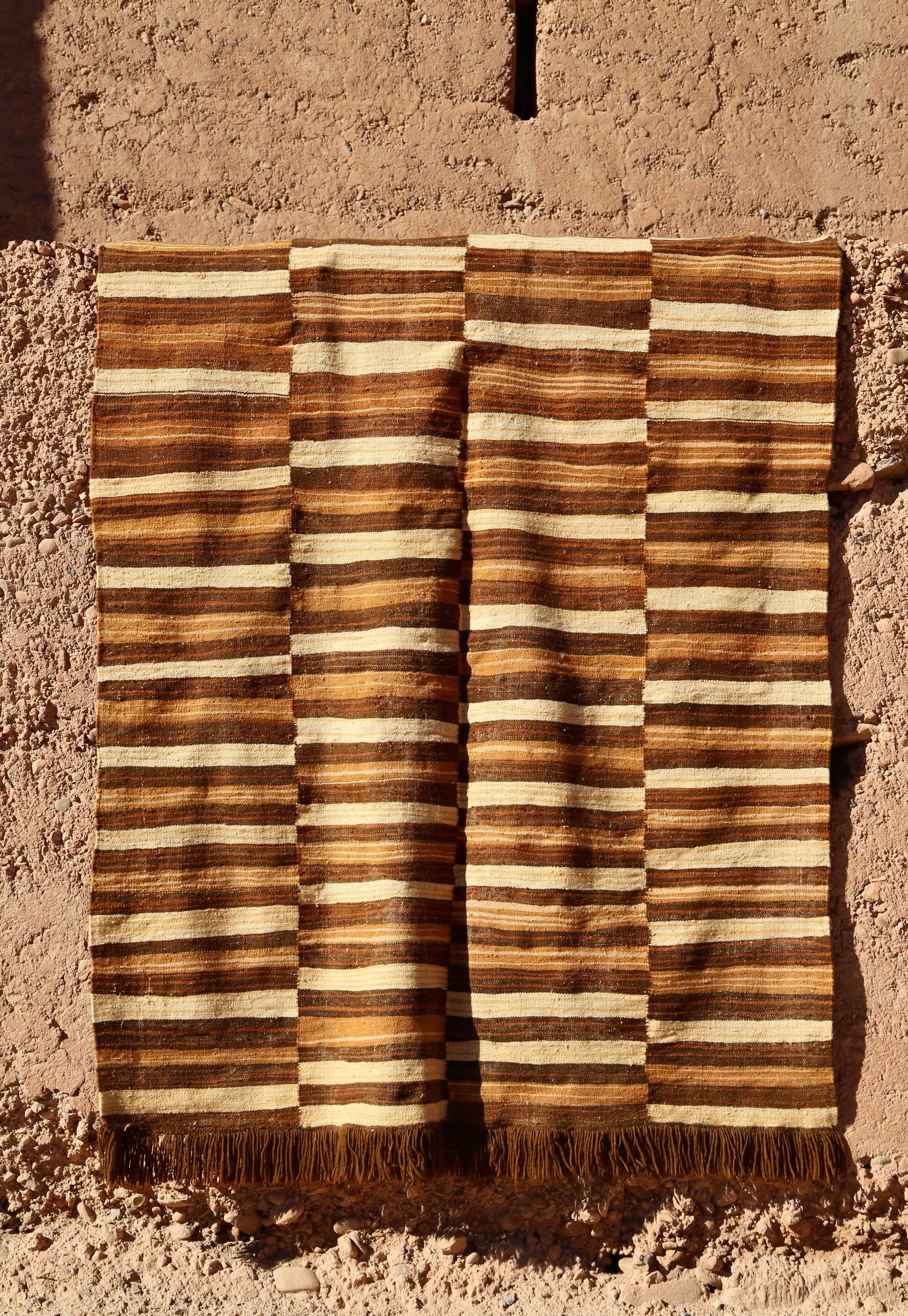 Moroccan eco-friendly, sustainable and toxic free rug handwoven with henna-dyed wool