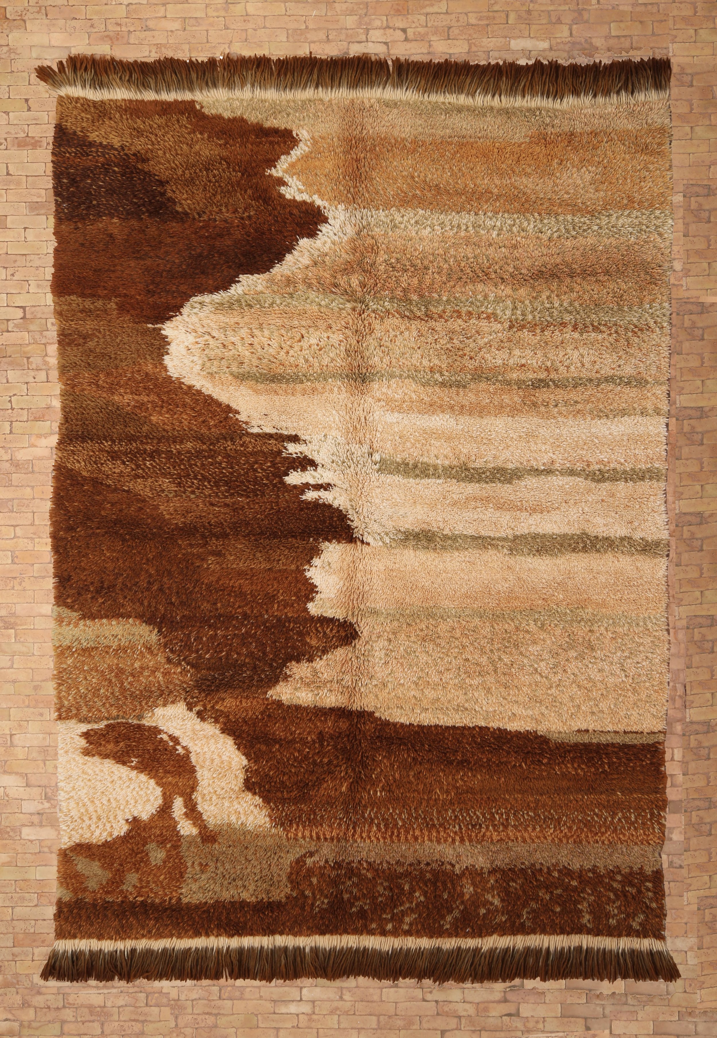 Moroccan eco-friendly, sustainable and toxic free rug handwoven with henna-dyed wool