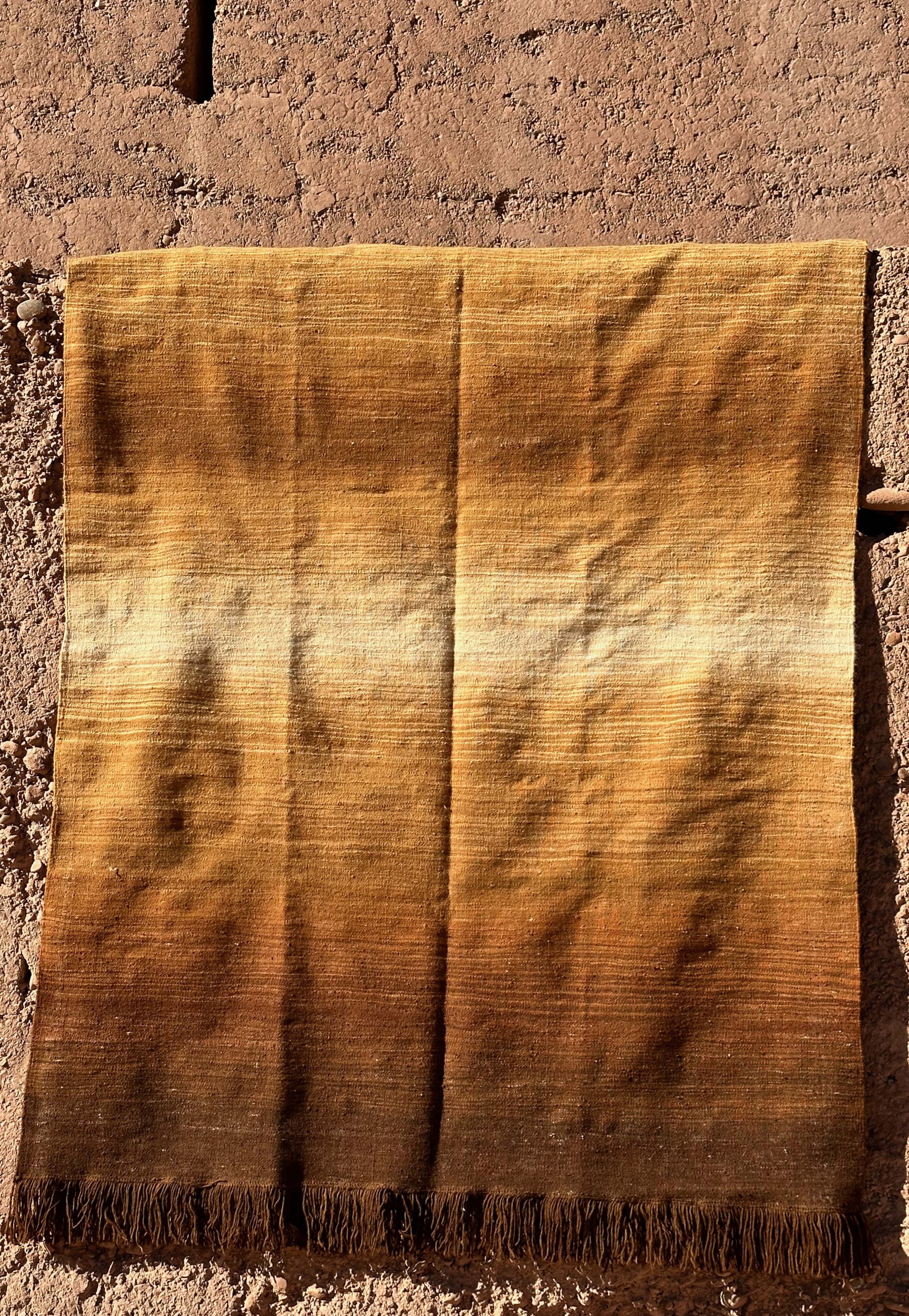 Moroccan eco-friendly, sustainable and toxic free rug handwoven with henna-dyed wool
