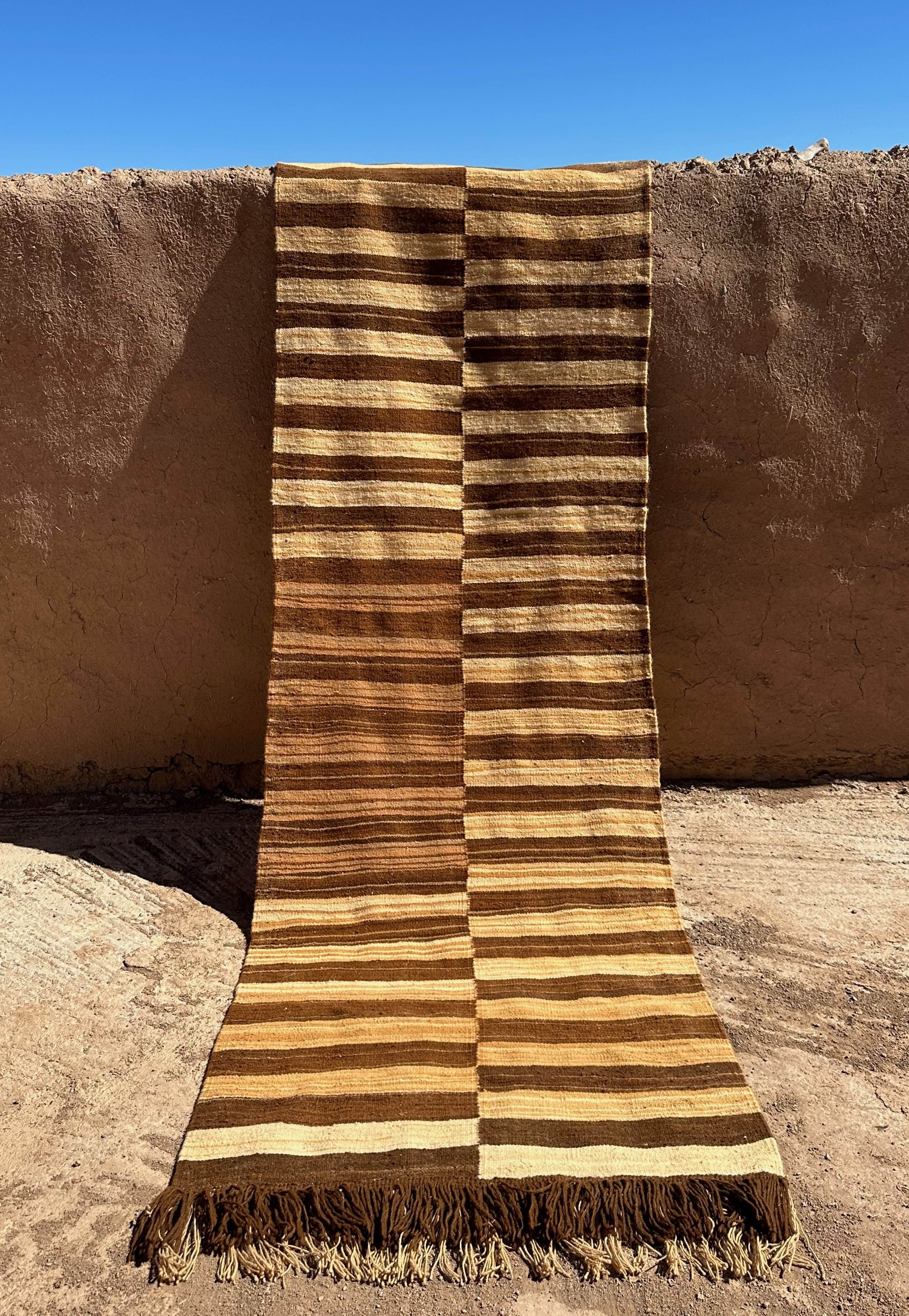 Moroccan eco-friendly, sustainable and toxic free rug handwoven with henna-dyed wool