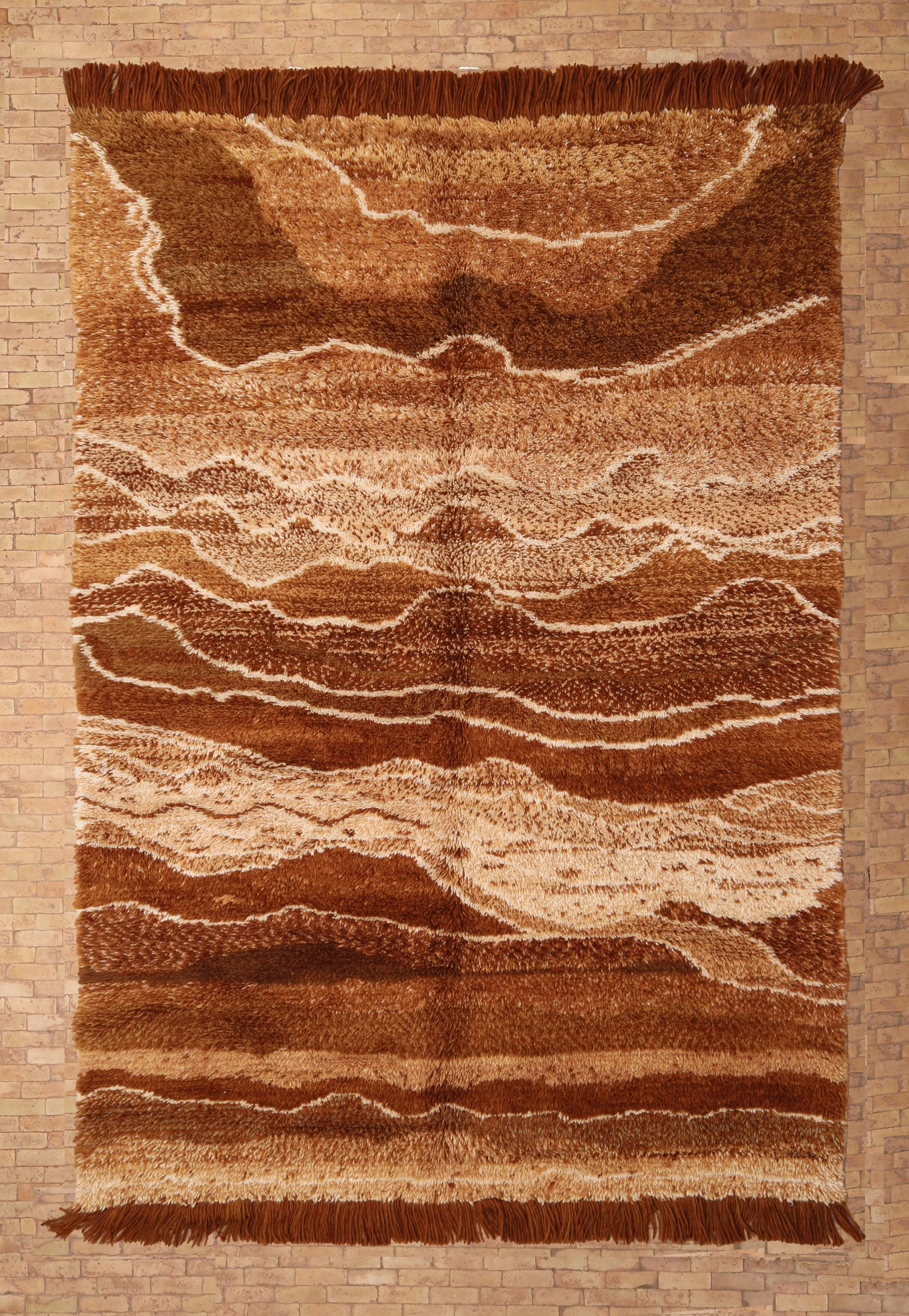 Moroccan eco-friendly, sustainable and toxic free rug handwoven with henna-dyed wool