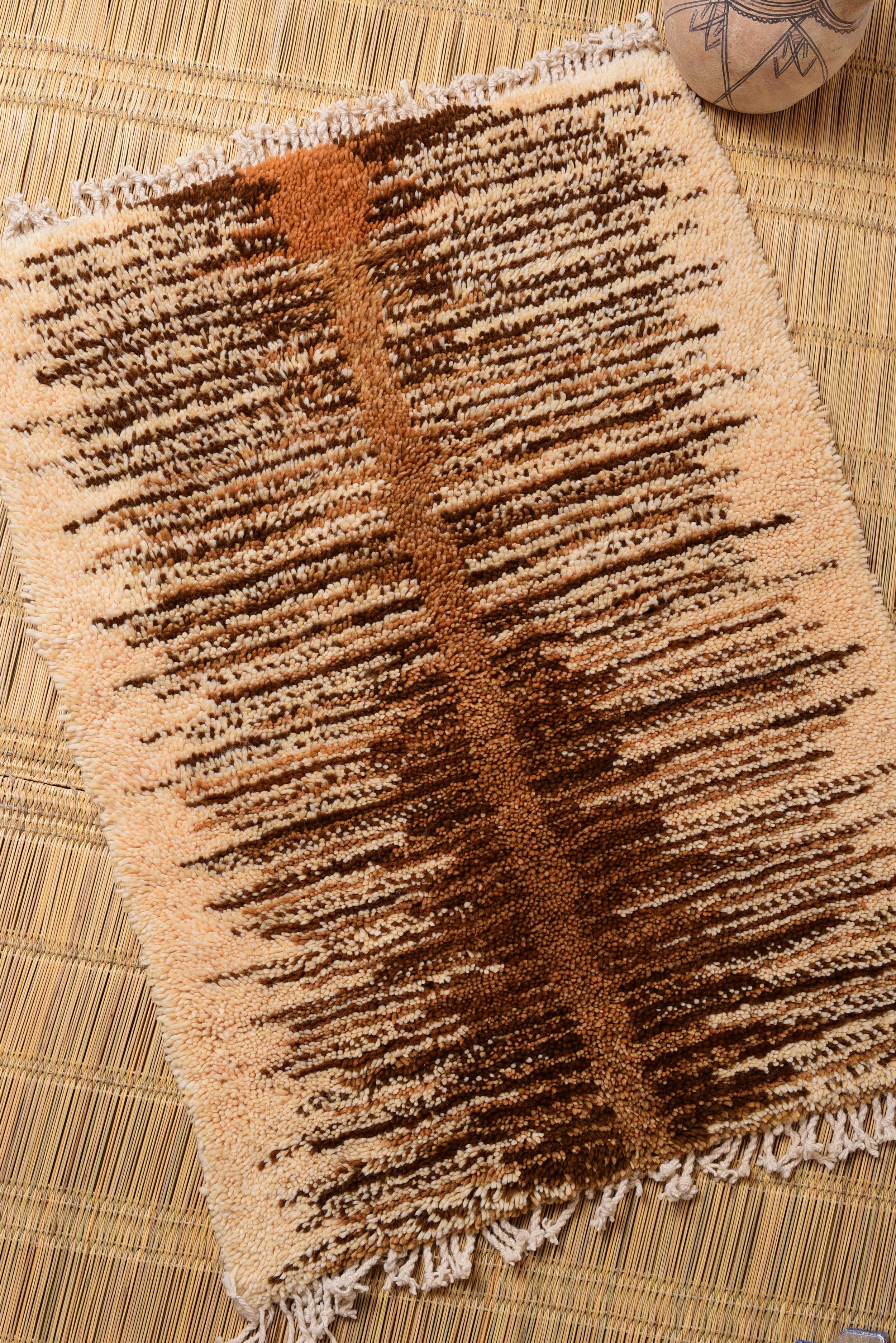 Moroccan eco-friendly, sustainable and toxic free rug handwoven with henna-dyed wool