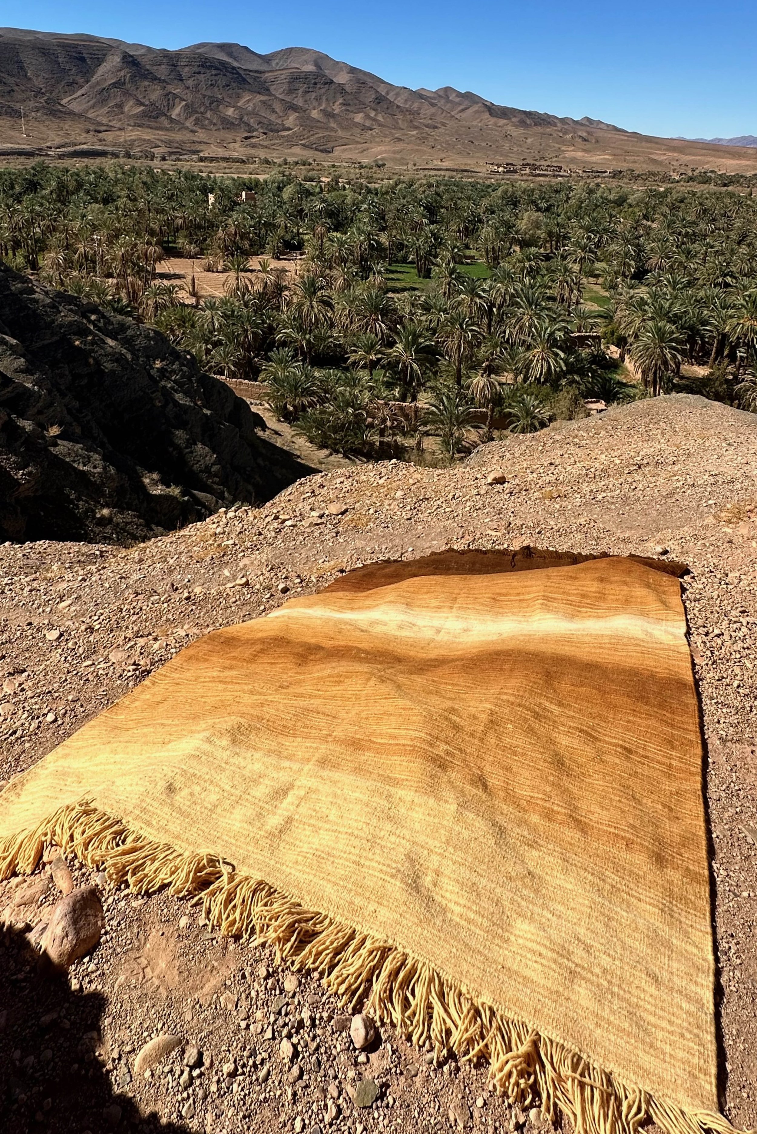 Moroccan eco-friendly, sustainable and toxic free rug handwoven with henna-dyed wool