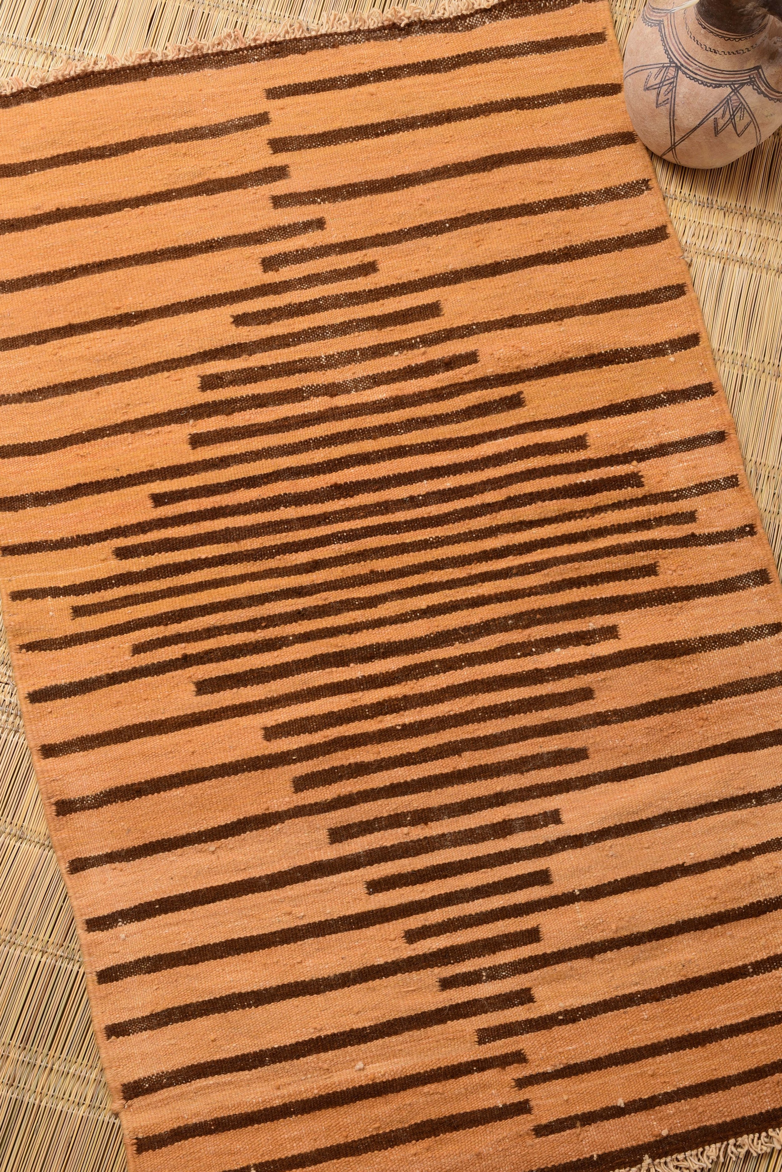 Moroccan eco-friendly, sustainable and toxic free rug handwoven with henna-dyed wool