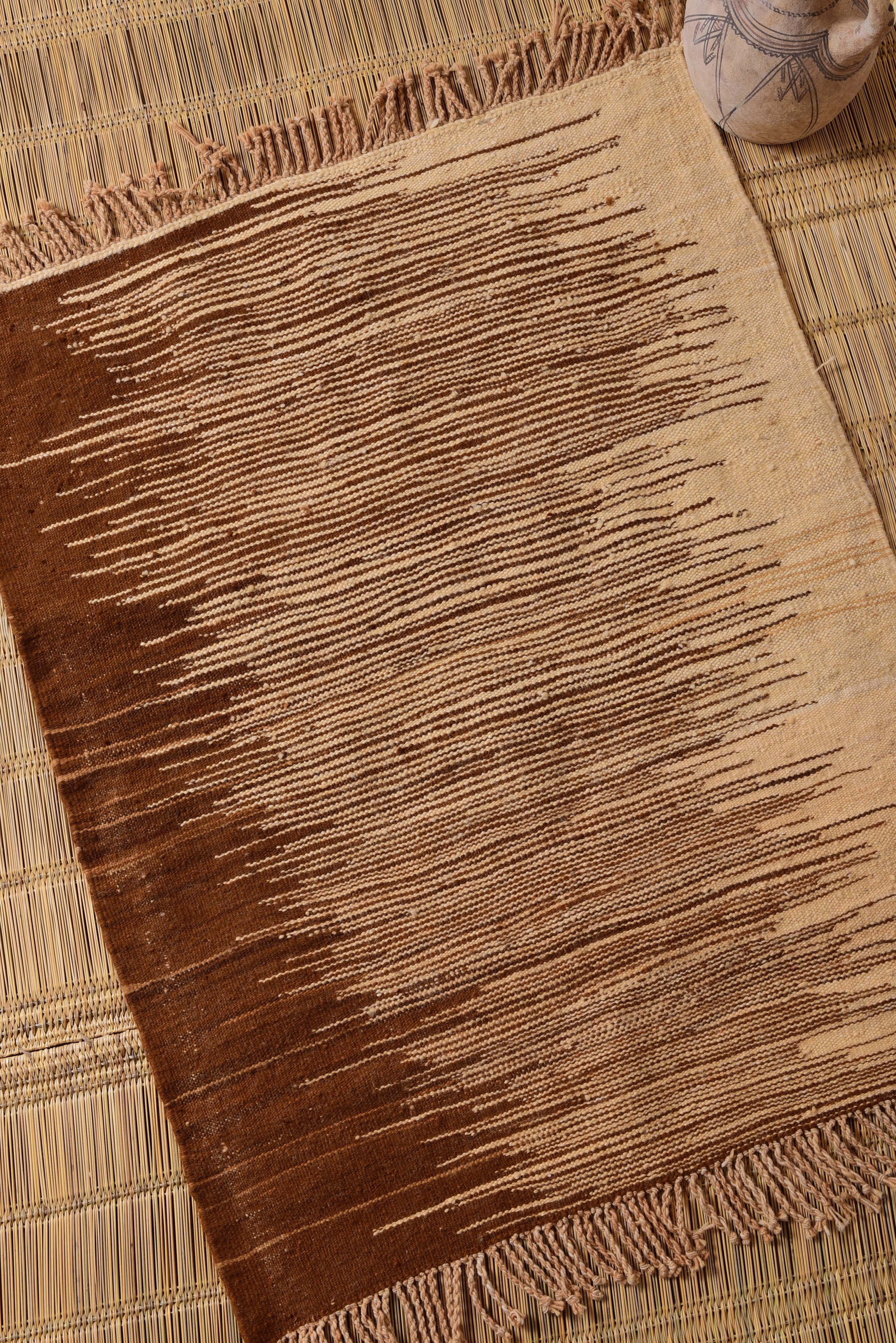 Moroccan eco-friendly, sustainable and toxic free rug handwoven with henna-dyed wool
