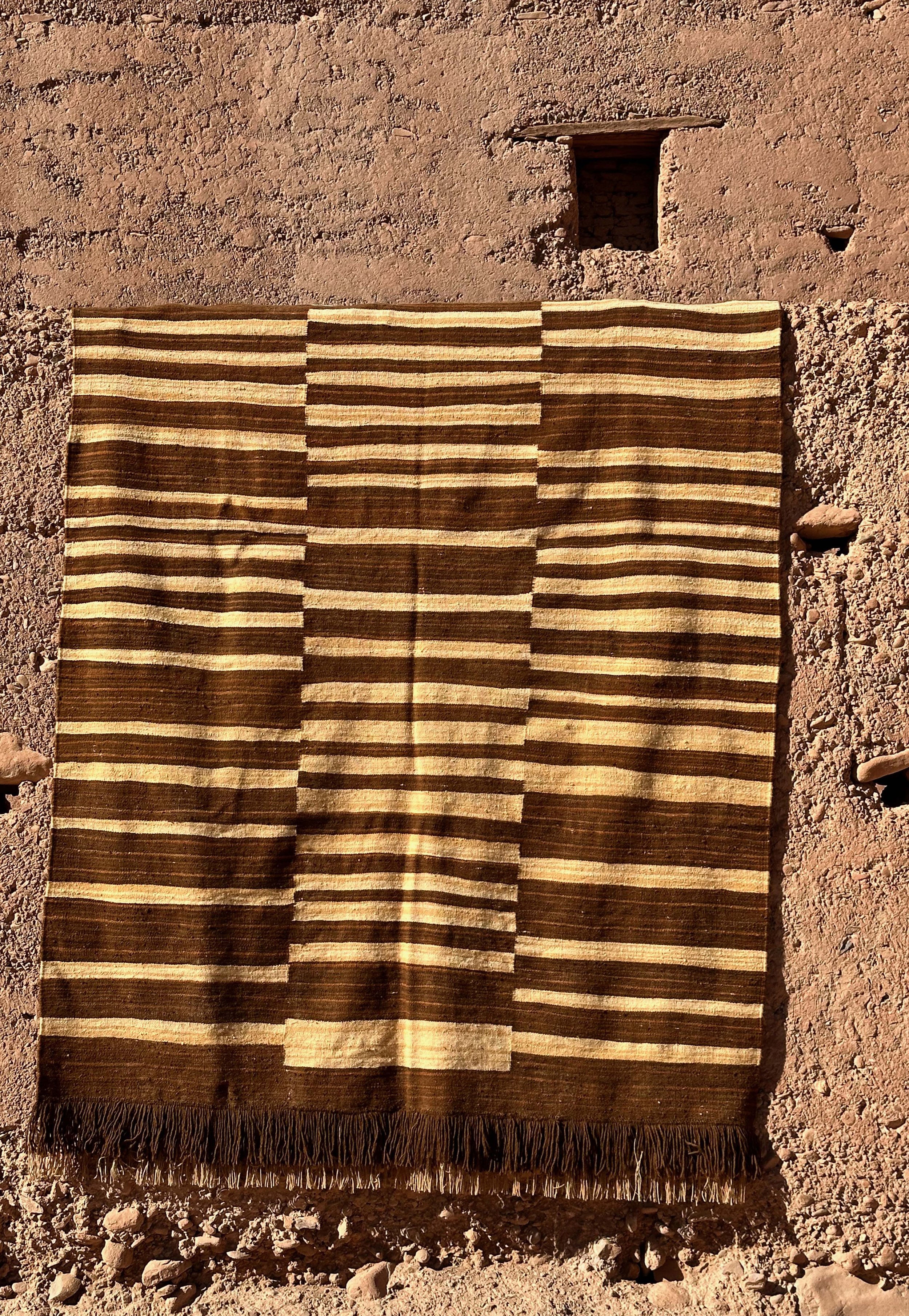 Moroccan eco-friendly, sustainable and toxic free rug handwoven with henna-dyed wool