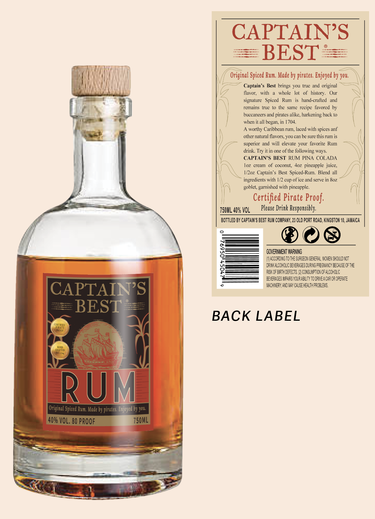 rum packaging label graphic design prop