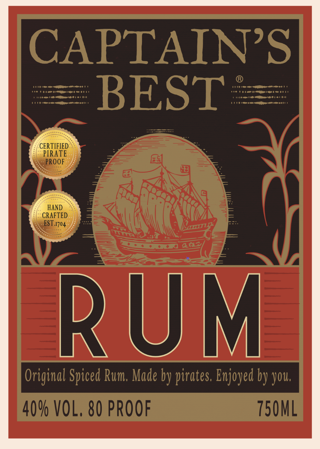 rum packaging label graphic design prop