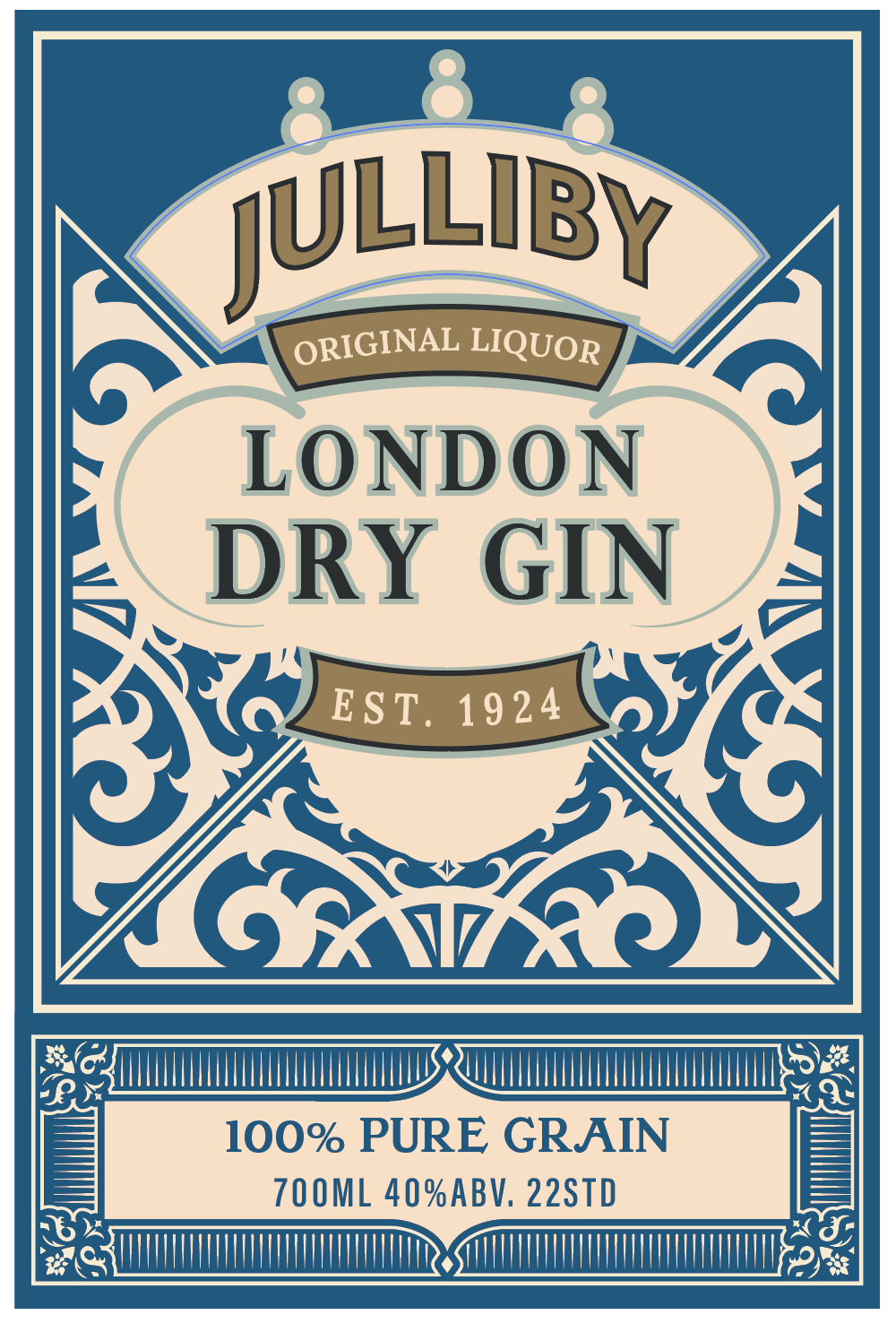 gin packaging label graphic design prop