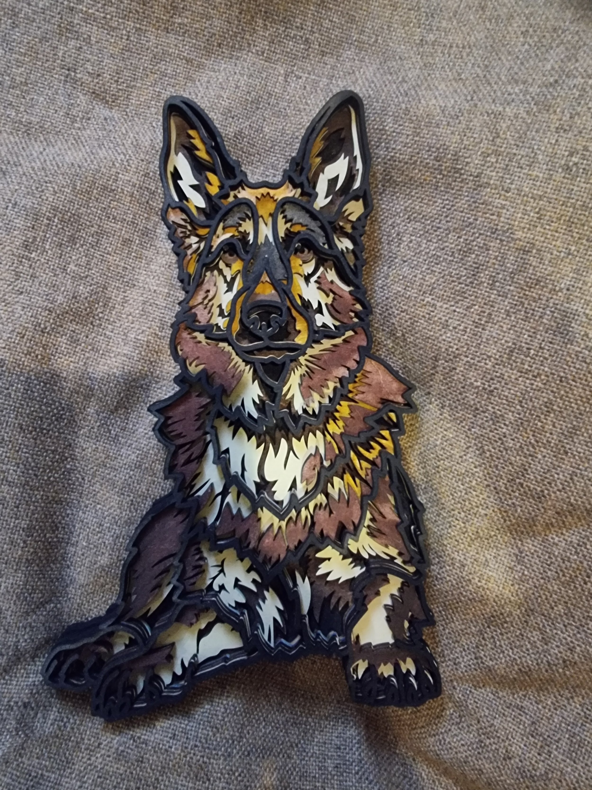 3d German shepherd wall art