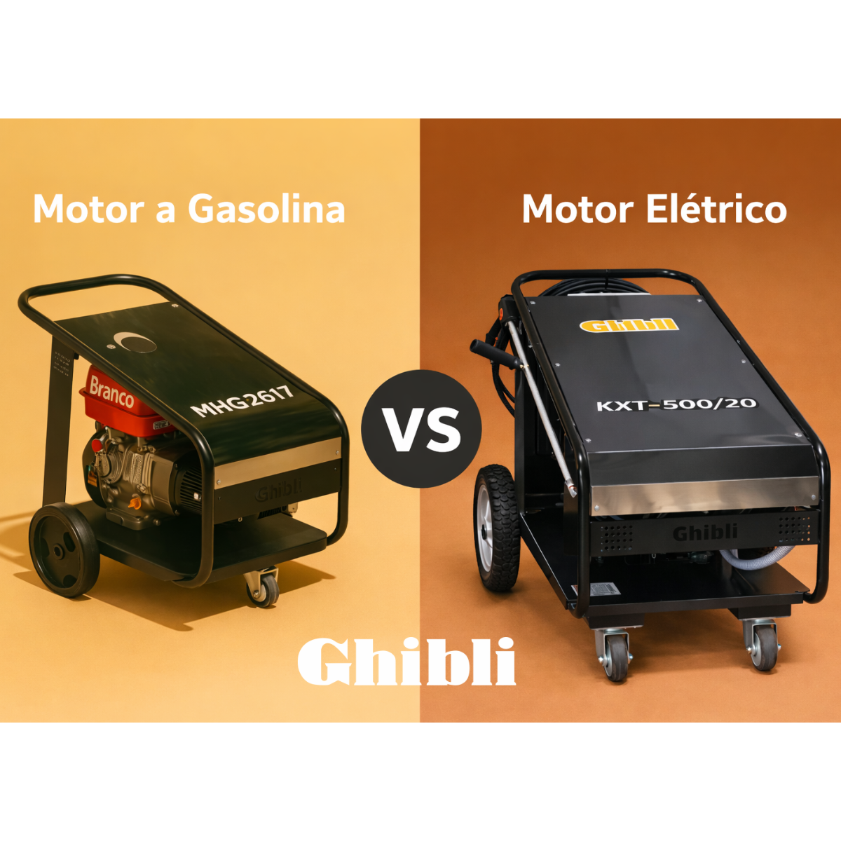 Motor elétrico vs motor a combustão em lavadoras de alta pressão: qual escolher?