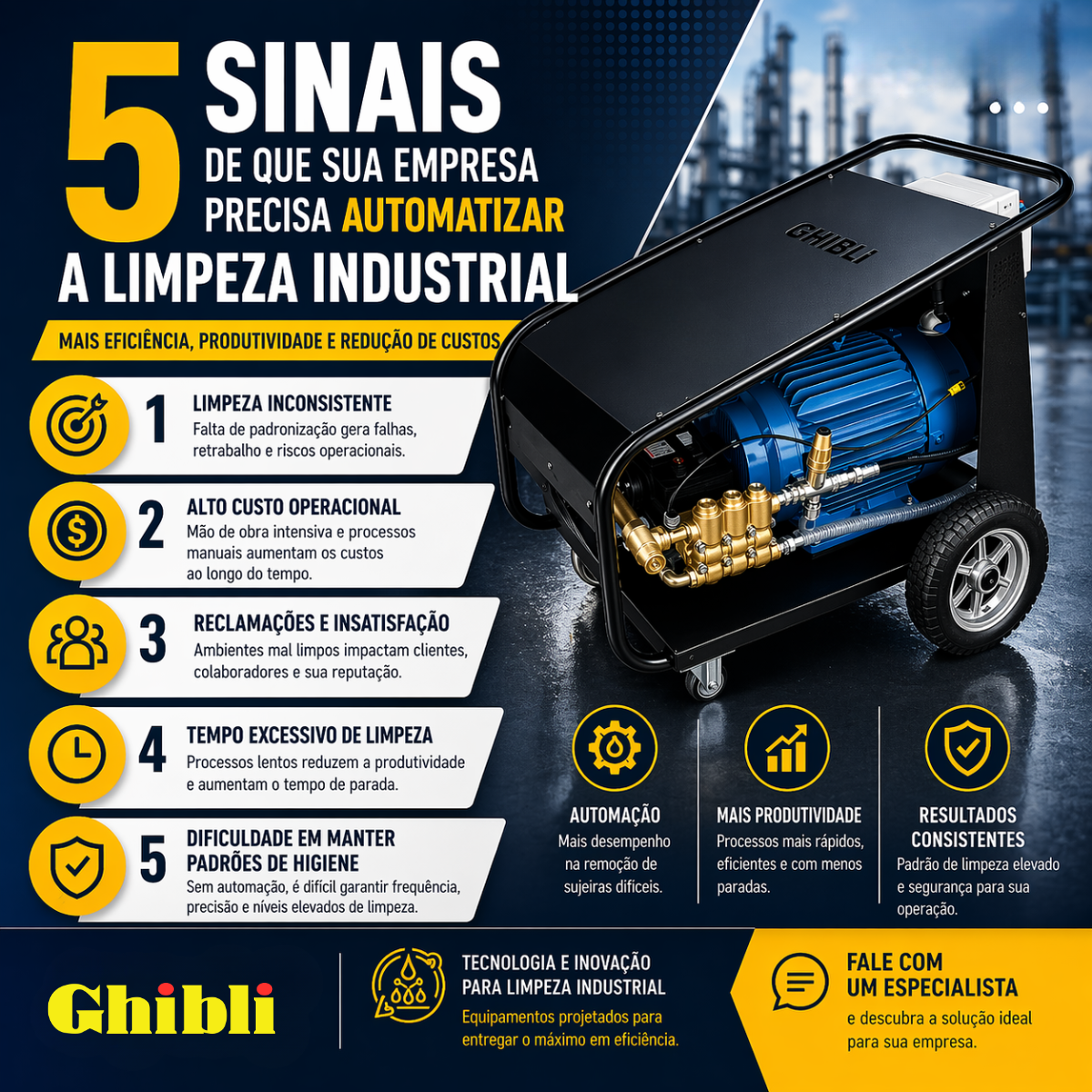 5 Sinais de que sua empresa precisa automatizar a limpeza industrial