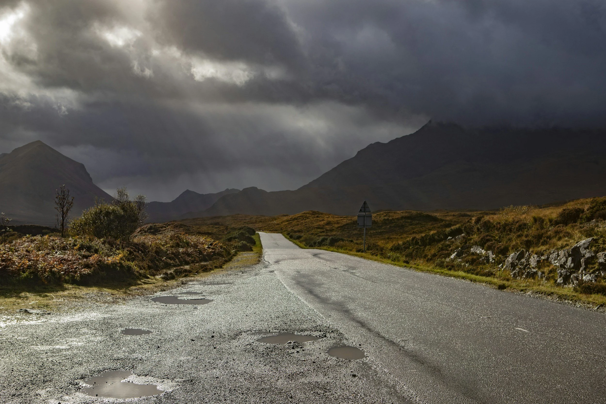 Road in the Scottish highlands