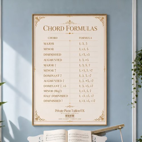 Chord Formulas Poster (Piano Chord Theory Chart)