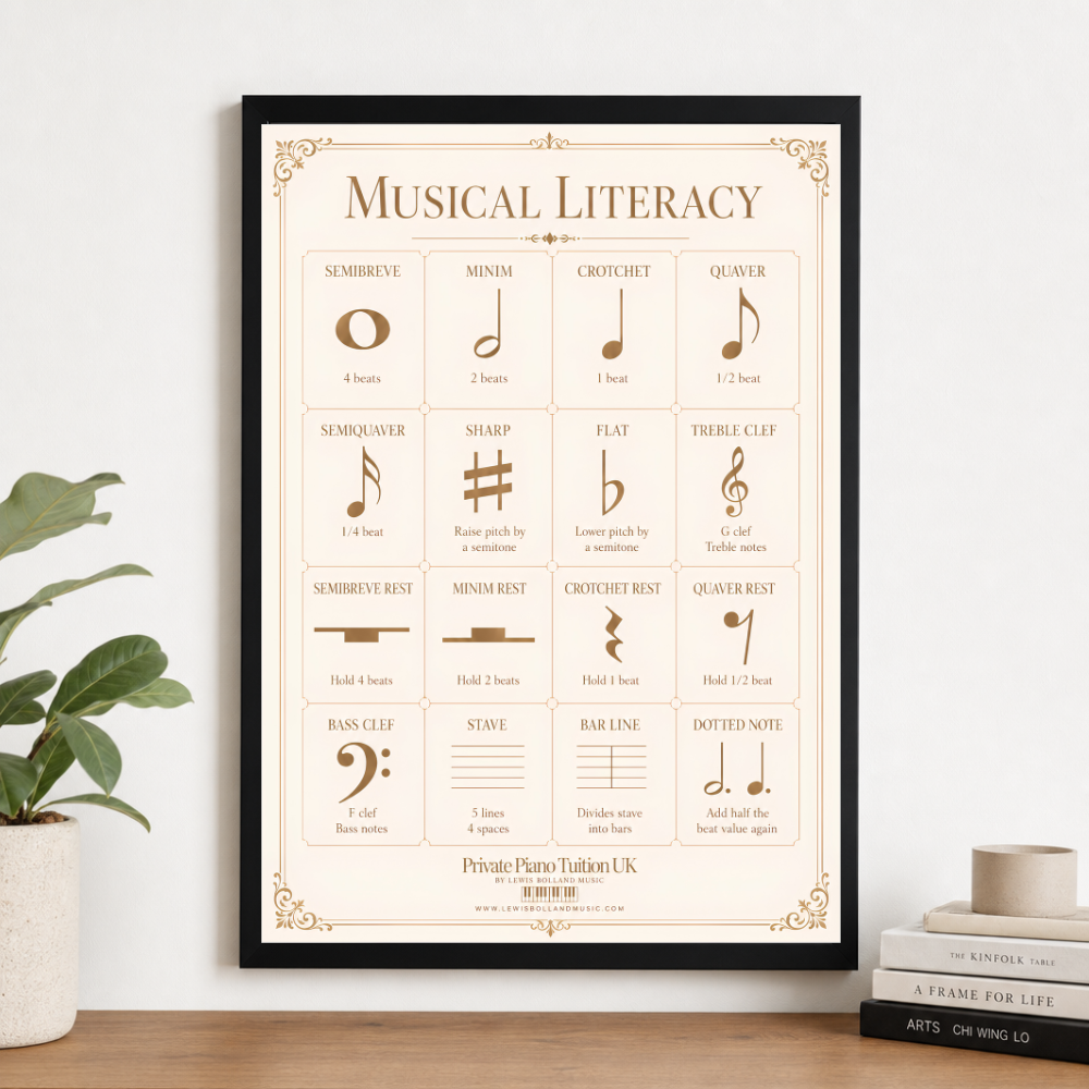 Musical Literacy Poster (Beginner Music Theory Guide)