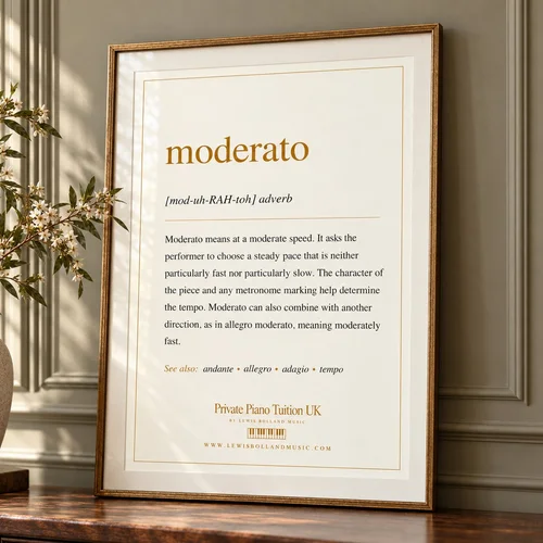 Moderato Definition Poster (The Language of Music - Printable A4)