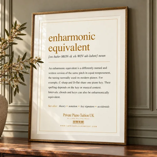 Enharmonic Equivalent Definition Poster (The Language of Music - Printable A4)