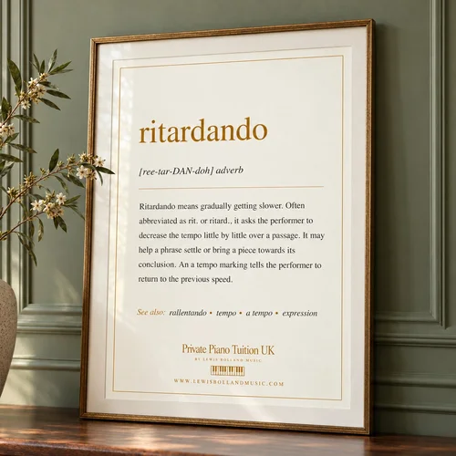 Ritardando Definition Poster (The Language of Music - Printable A4)