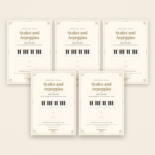 All five ABRSM Piano Student Scale Packs, Grades 1 to 5