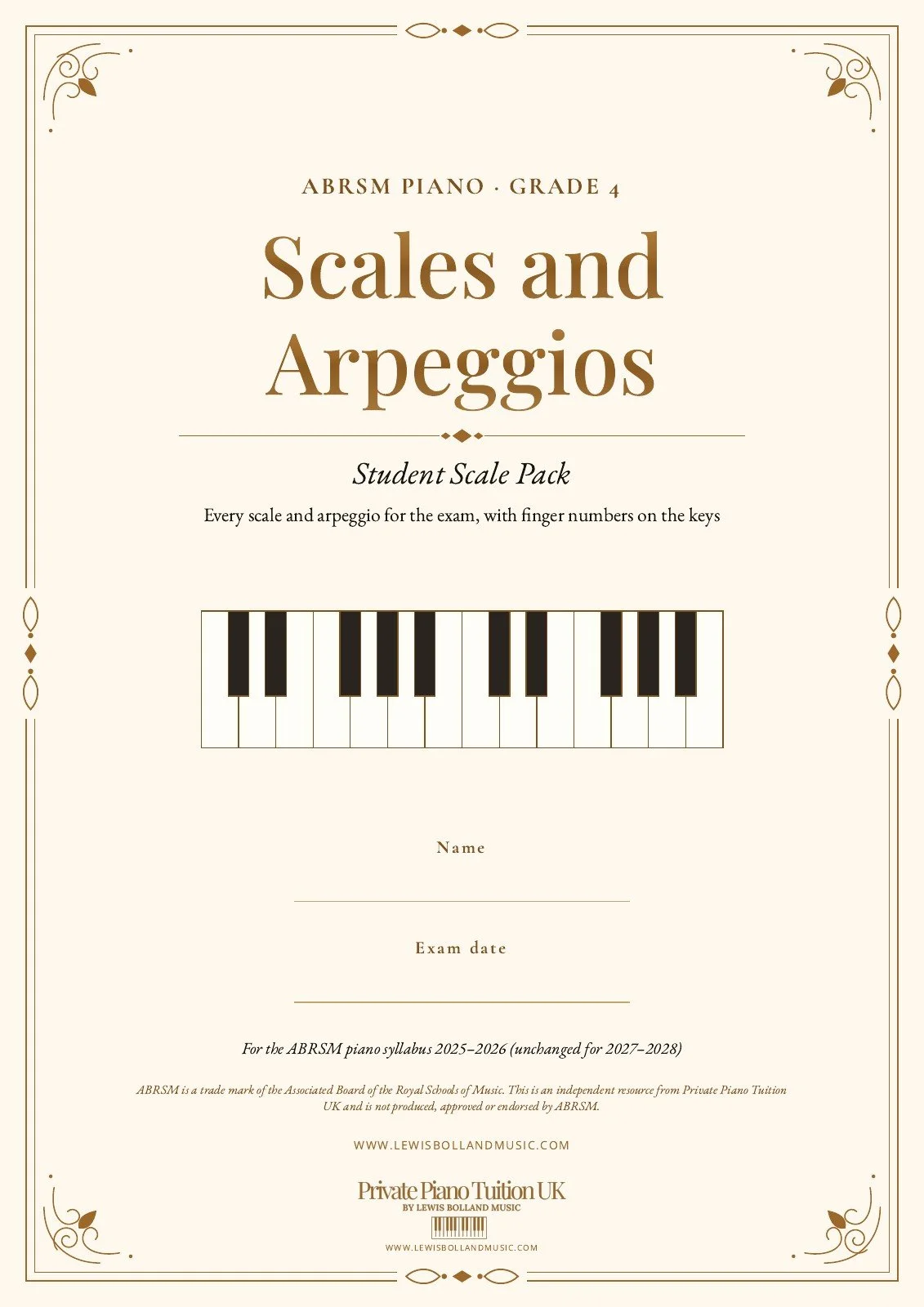 ABRSM Piano Scales Grade 4 – Student Scale Pack