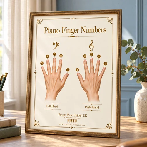 Piano Finger Numbers Poster (Left & Right Hand Fingering Chart)