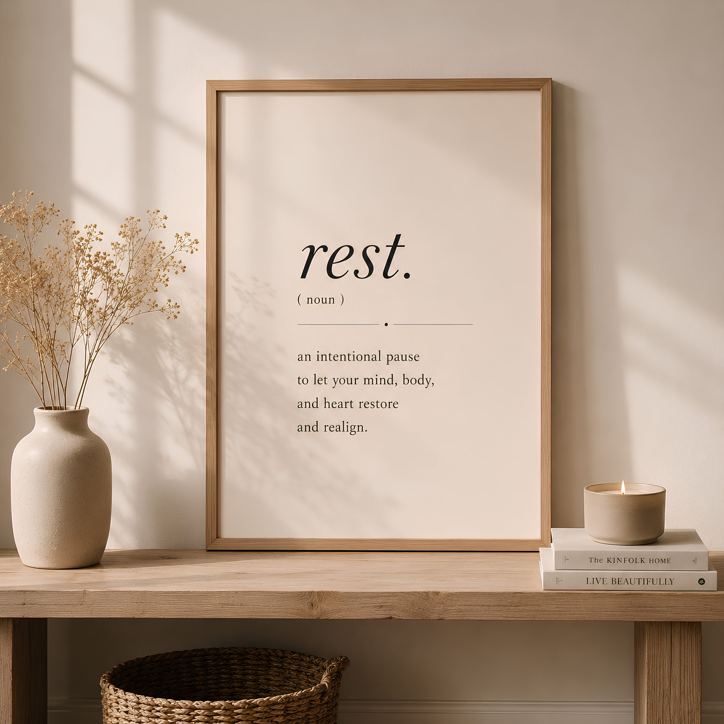rest. | rest. (noun) | Digital Art Print | Definition Quote Poster
