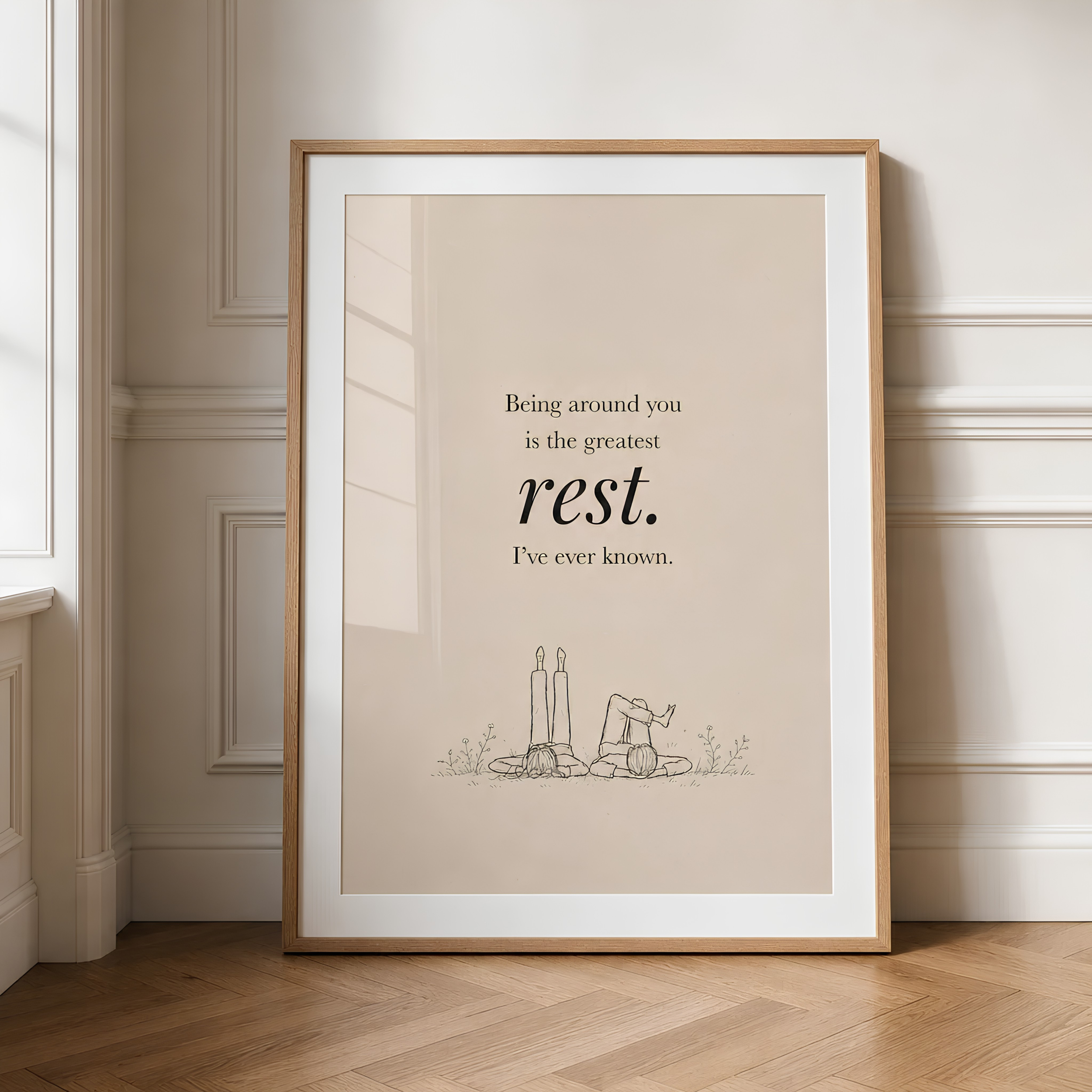 rest. | Being Around You | Digital Art Print | Linen Quote Poster