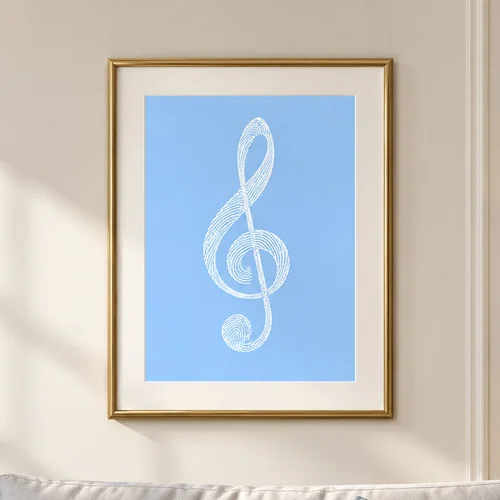 Fingerprint Treble Clef (Printable A4 Music Wall Art)