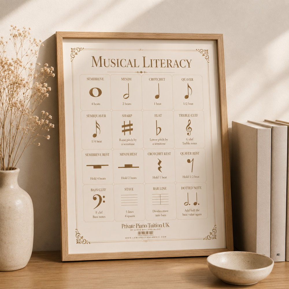 Musical Literacy Poster (Beginner Music Theory Guide)
