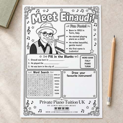 Meet Einaudi (Printable Music Activity Worksheet PDF)