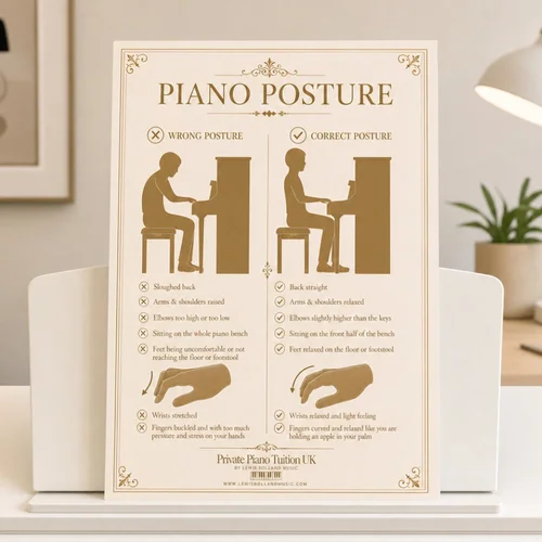 Piano Posture Poster (Correct Hand Position & Seating Chart)