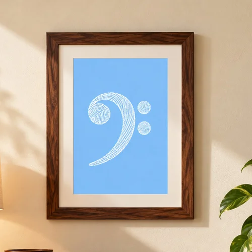Fingerprint Bass Clef (Printable A4 Music Wall Art)