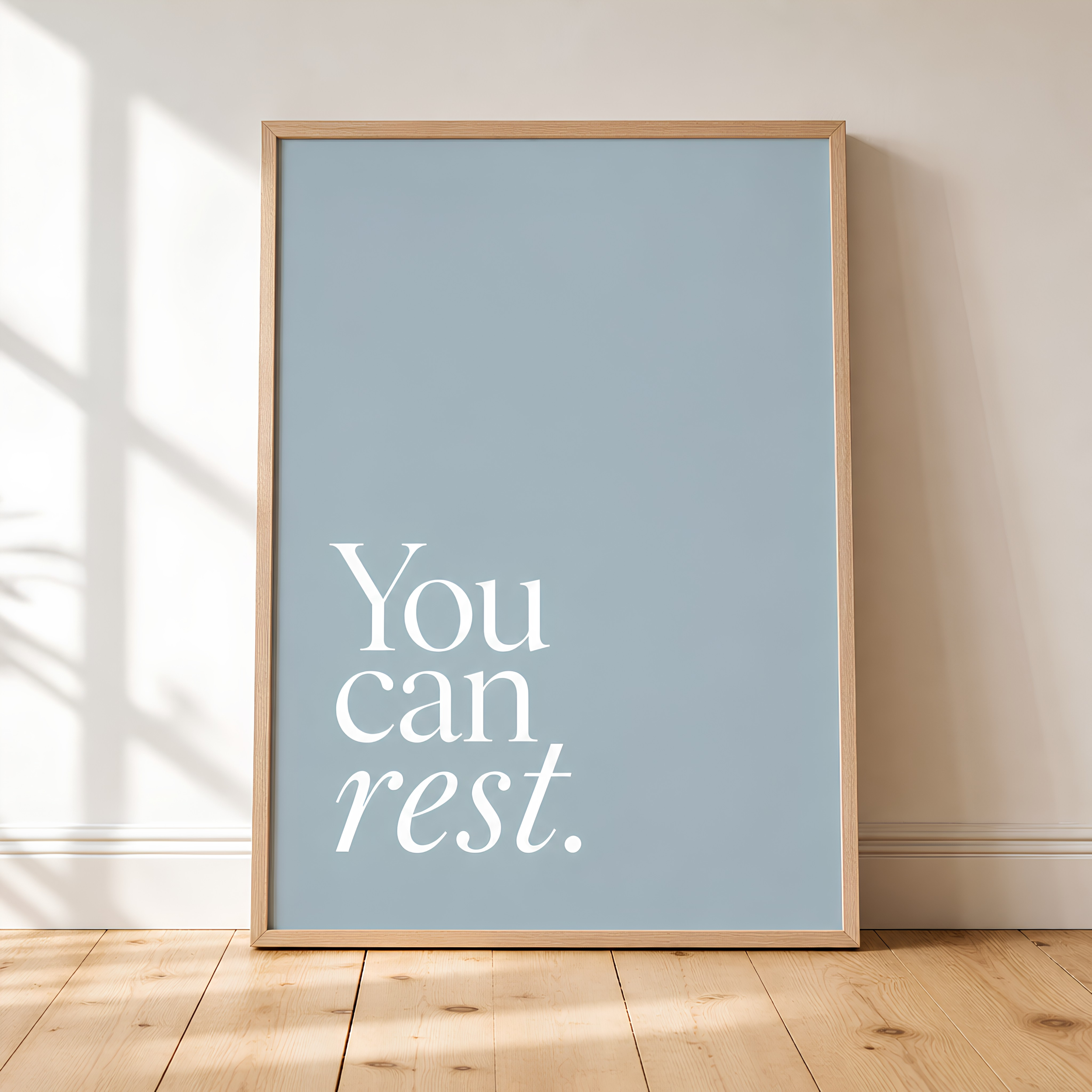 rest. | You Can Rest | Digital Art Print | Calming Quote Poster