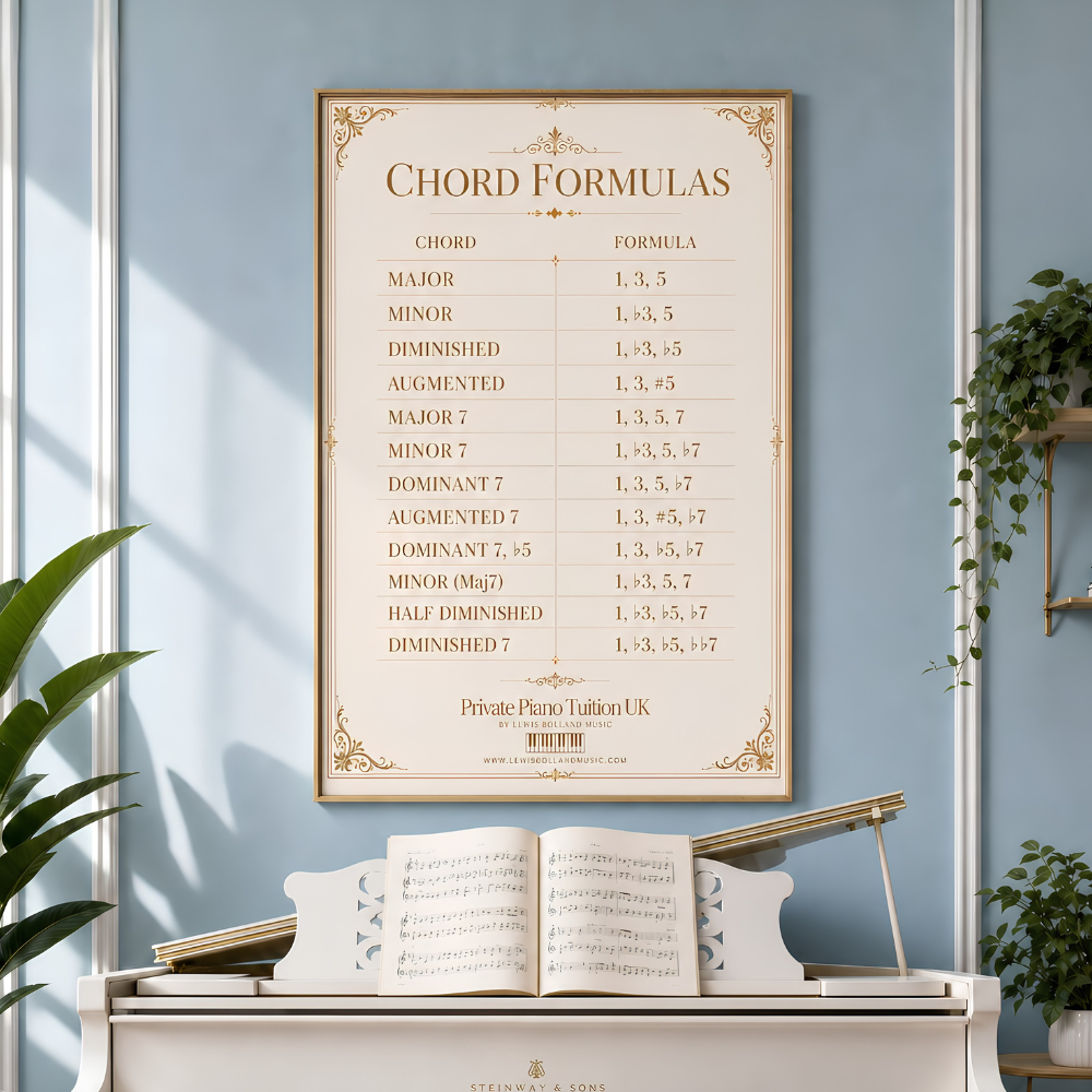 Chord Formulas Poster (Piano Chord Theory Chart)