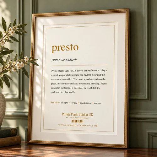 Presto Definition Poster (The Language of Music - Printable A4)