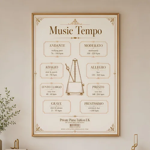 Music Tempo Poster (Metronome BPM Theory Chart)