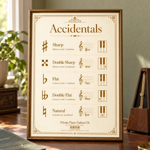 Piano Accidentals Poster (Sharps, Flats & Naturals Theory Chart)
