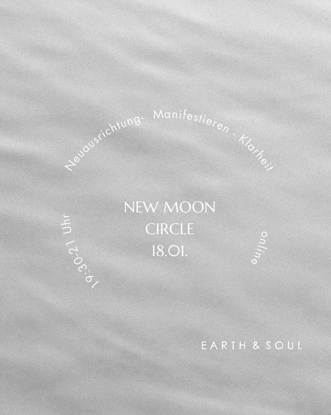 New Moon Circle 🌑✨
18.01. // online

Neumond im Steinbock ♑️ 

Mit Selbstdisziplin deine Tr&auml;ume wahr werden lassen.
✨

Sonntag 18.01. // online

19:30 - 21 Uhr via Zoom
(ich zeichne auf)

Anmeldung: Link in meinem Profil oder &uuml;ber Everspor