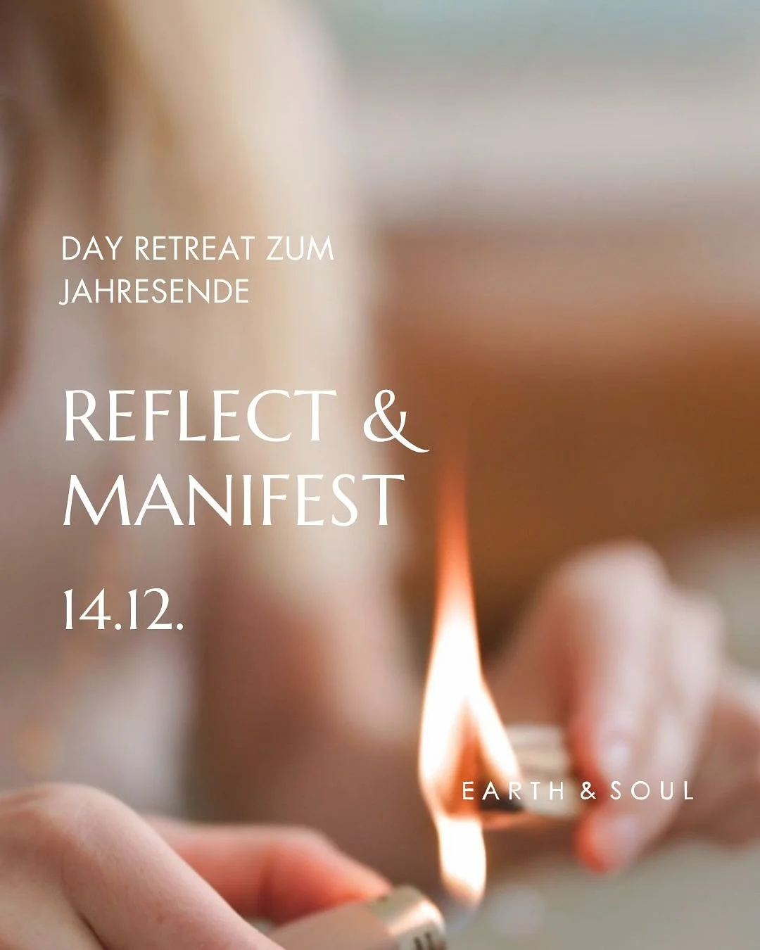 REFLECT &amp; MANIFEST 14.12. ✨

Day Retreat zum Jahresende

Das Jahr 2025 neigt sich dem Ende zu.
Wow, wieder ein Jahr, in dem unglaublich viel passiert ist.
Ich glaube es war f&uuml;r uns alle ein sehr intensives, lehrreiches Jahr.
Zeit zu Reflekti