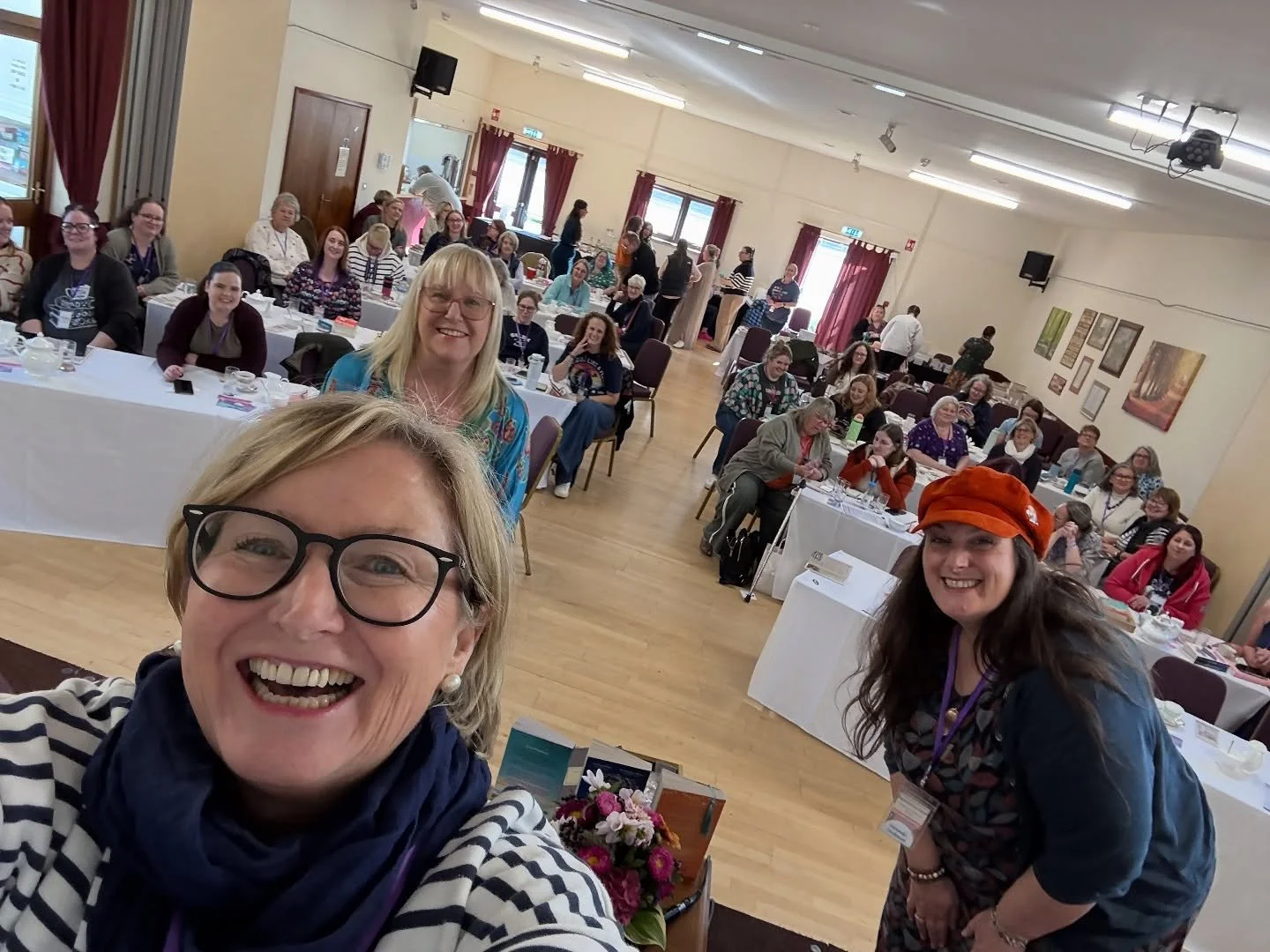 Love this pic of just before @wurdsmyth @kimnashauthor began our session  From Cornwall with Love at @tealeavesandreads Lit Fest today. I&rsquo;ll post more tomorrow but loved this so much I had to post today. What a fab audience and Miranda the best