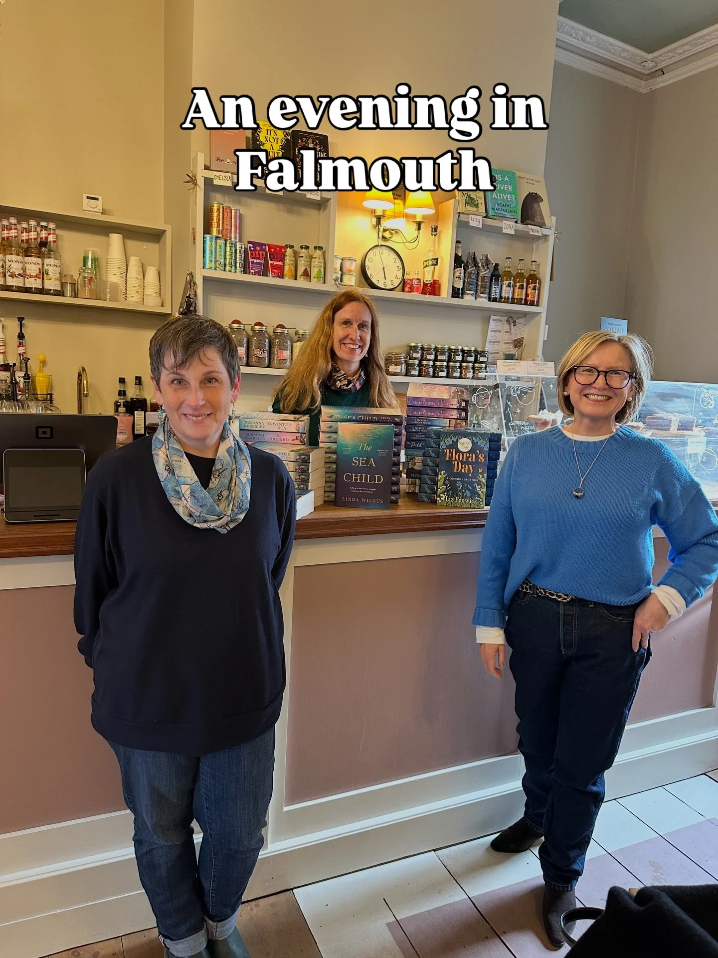 Three authors, three books set in Cornwall, one fabulous bookshop and one amazing audience!! What a fun night. Thank you @falmouthbookseller @abovethebookshop Afterwards had a wonderful dinner at @indidogeatery plus the company of Mr Liz @chrisdgfenw