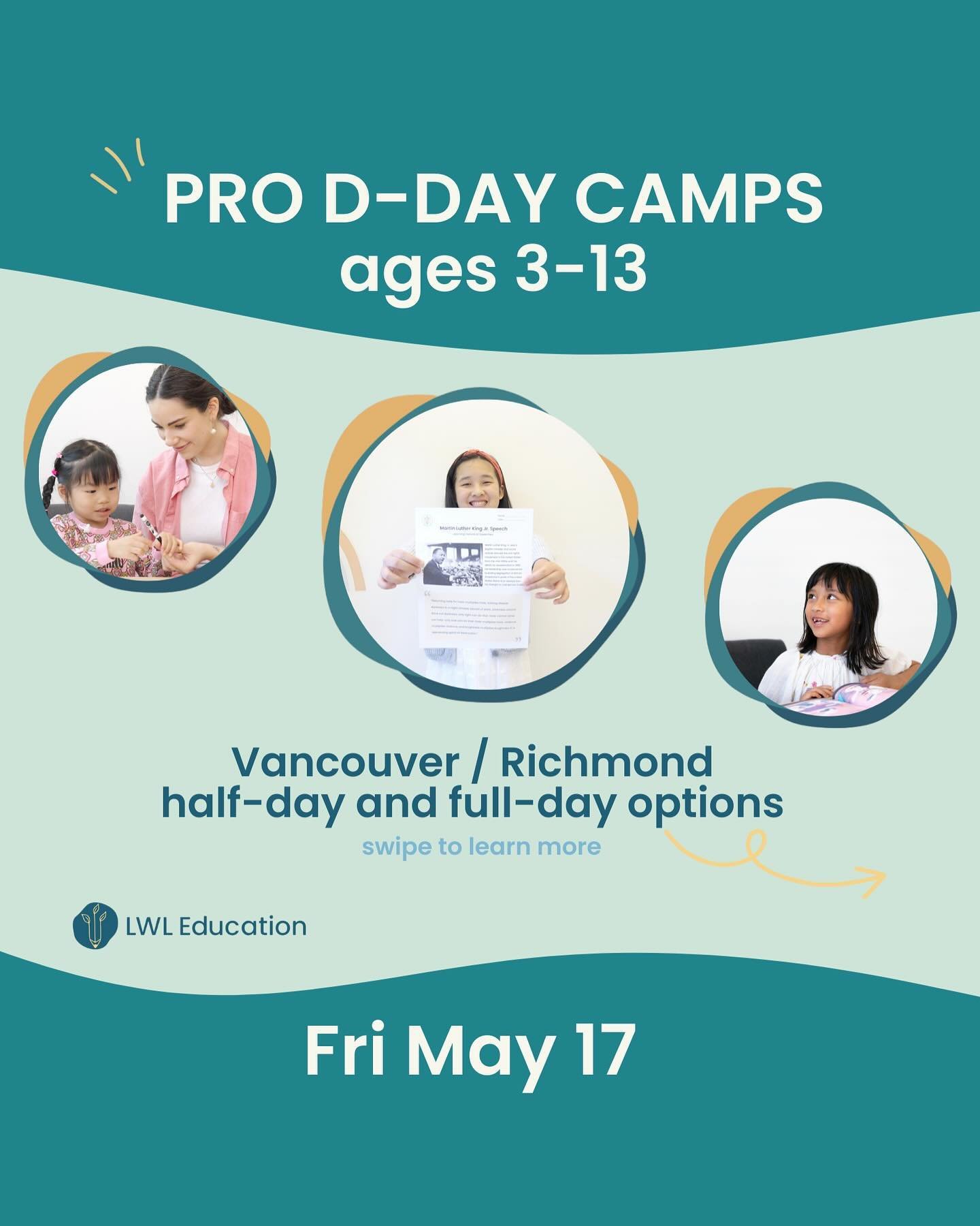 Catch you at our Pro-D Day Camps this coming Friday! ⛺️ 🗓️ Richmond 📍 Kerridale 📍 Stratford Hall (for Stratford hall students only) 📍