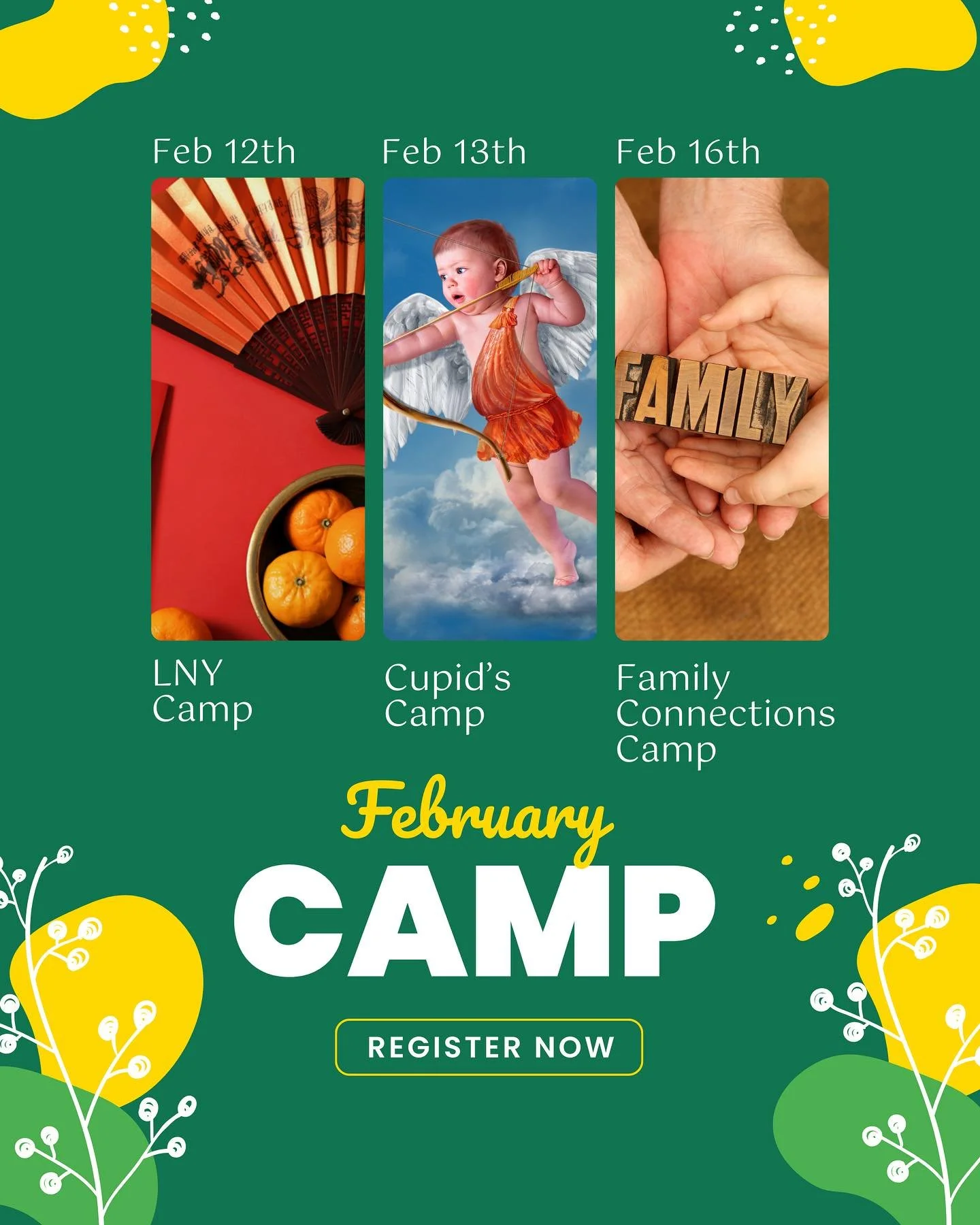 🎉 The Long Weekend is almost here! 🎉

With Pro-D Day + Family Day coming up back-to-back, are you looking for the perfect plans for your kids? We&rsquo;ve got you covered! 😊

✨ Next Week&rsquo;s Thematic Camps ✨

🗓 Feb 12 (Thursday) | Lunar New Y